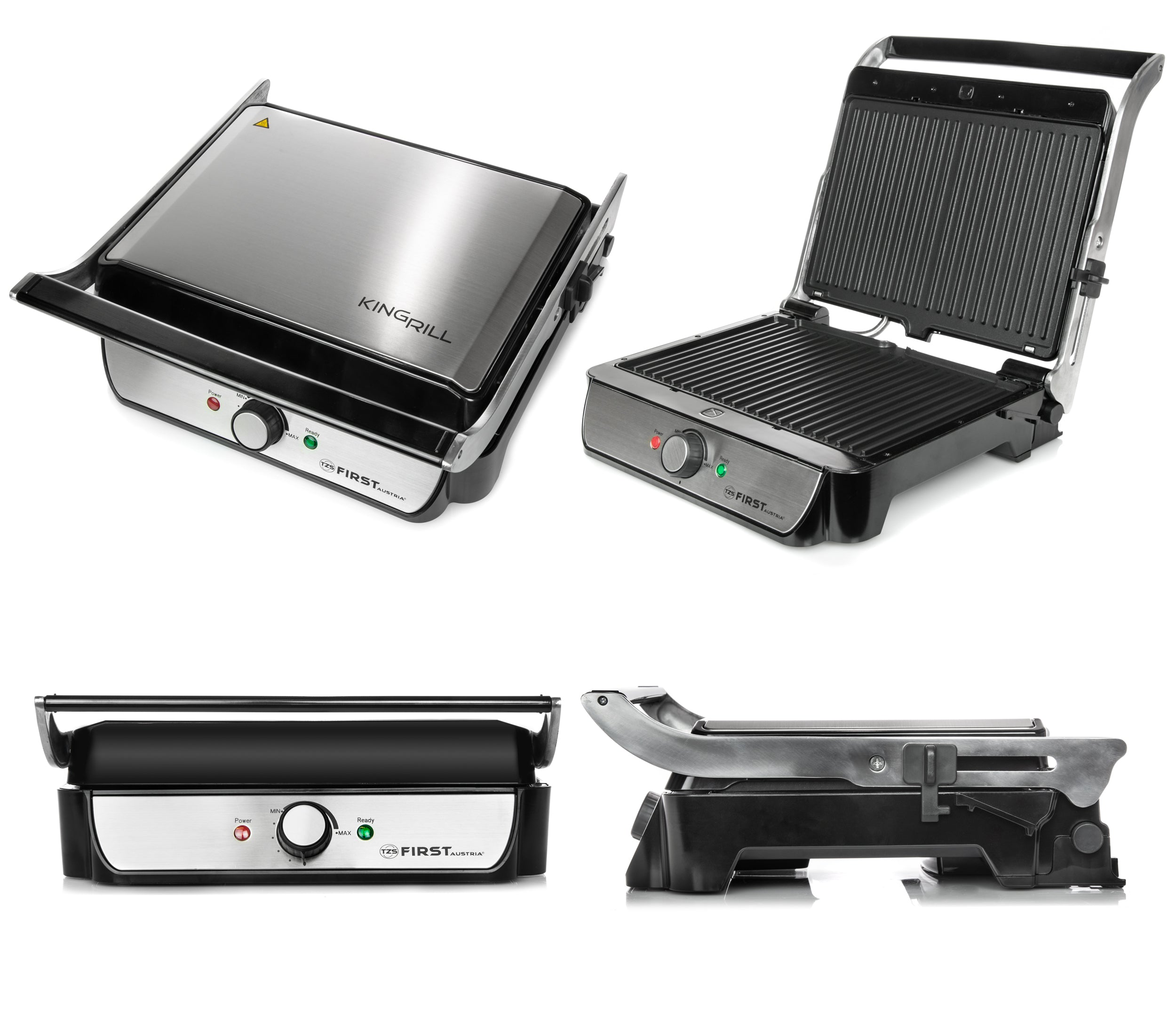 Tabletop grill, 2000 W, opens 180°