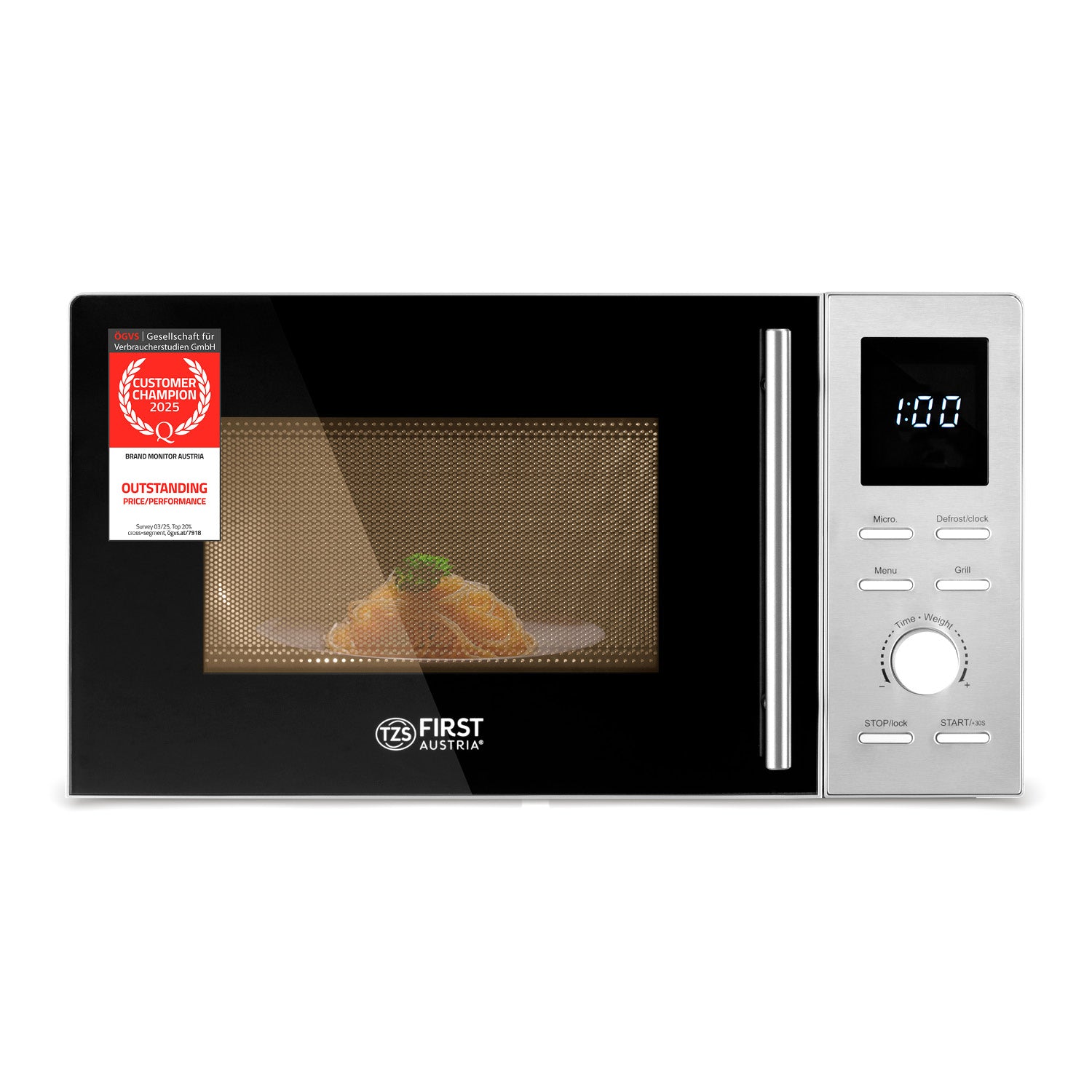 Forno a Microonde 20L, con Funzione Grill e Struttura in Acciaio Inox