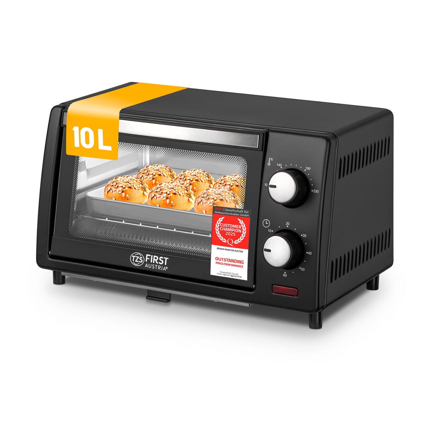 Mini Fornetto 10L, Efficiente dal Punto di Vista Energetico, Compatto