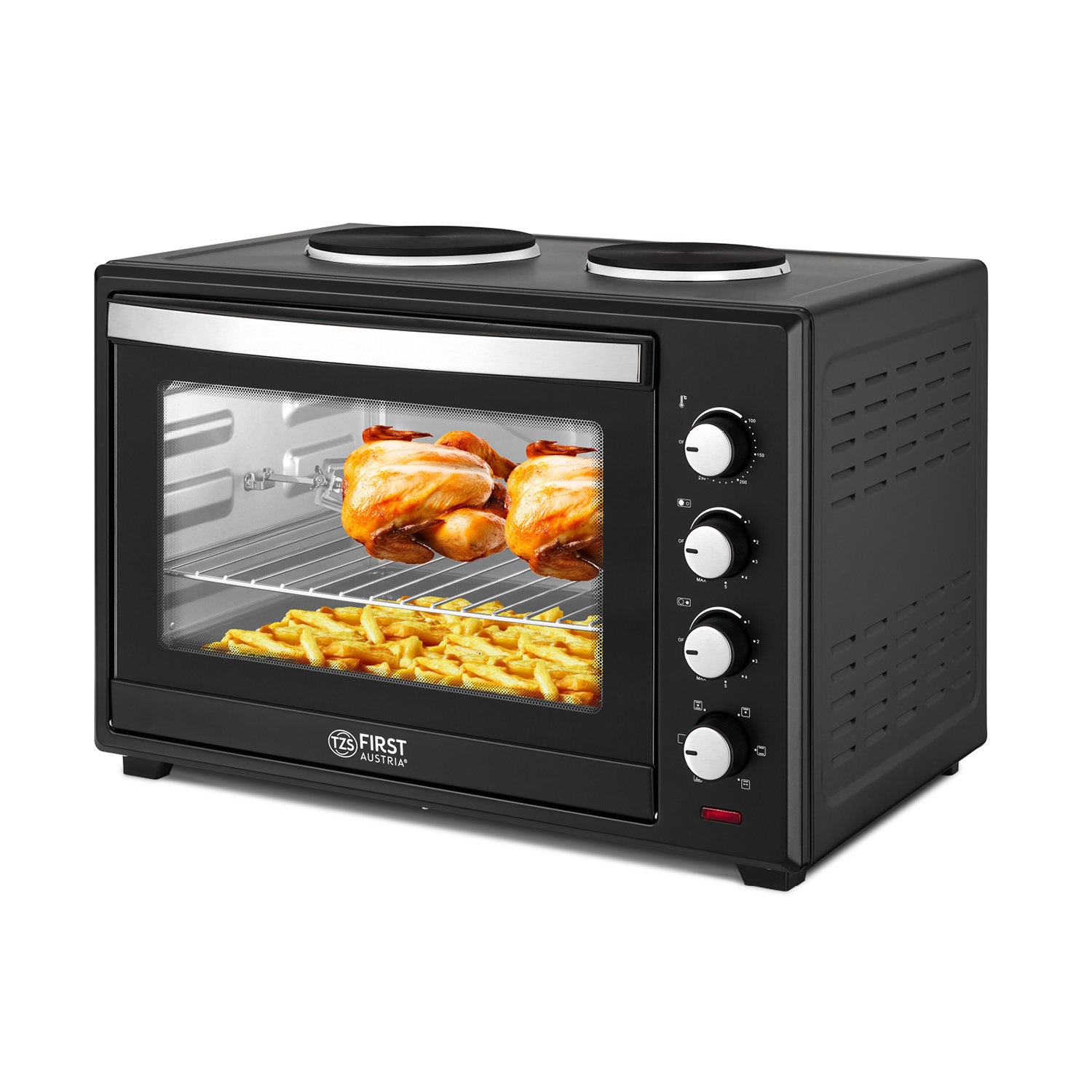Mini Oven 60 L, with Hotplates, Rotisserie Spit