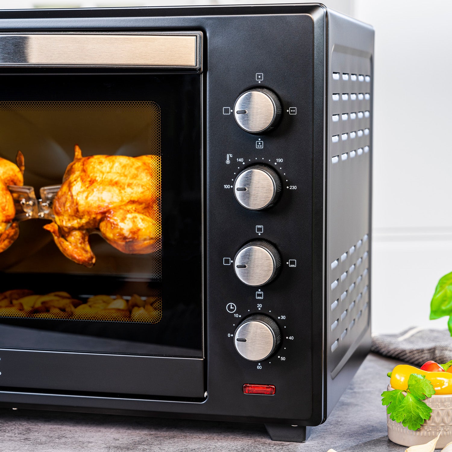 Mini-Backofen 60L, mit Umluft, Drehspieß