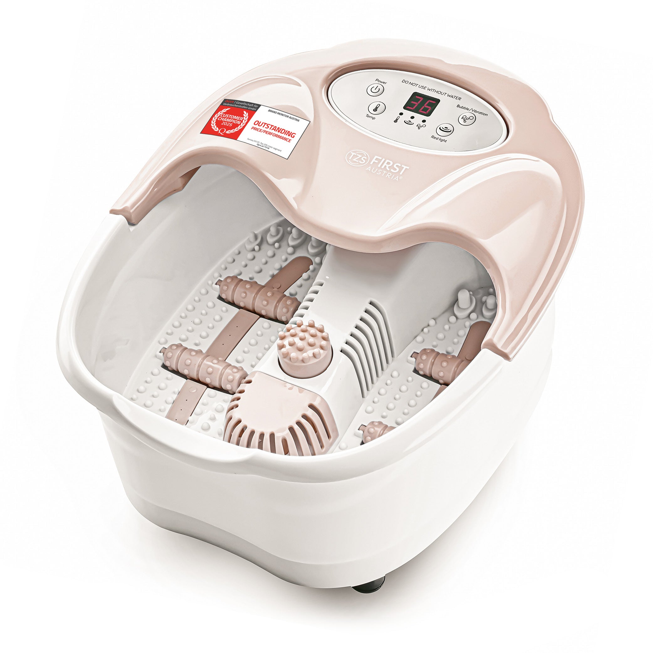 Fußsprudelbad 80W (Analog) oder 450 W (Digital), Vibrationsmassage, Massagerollen