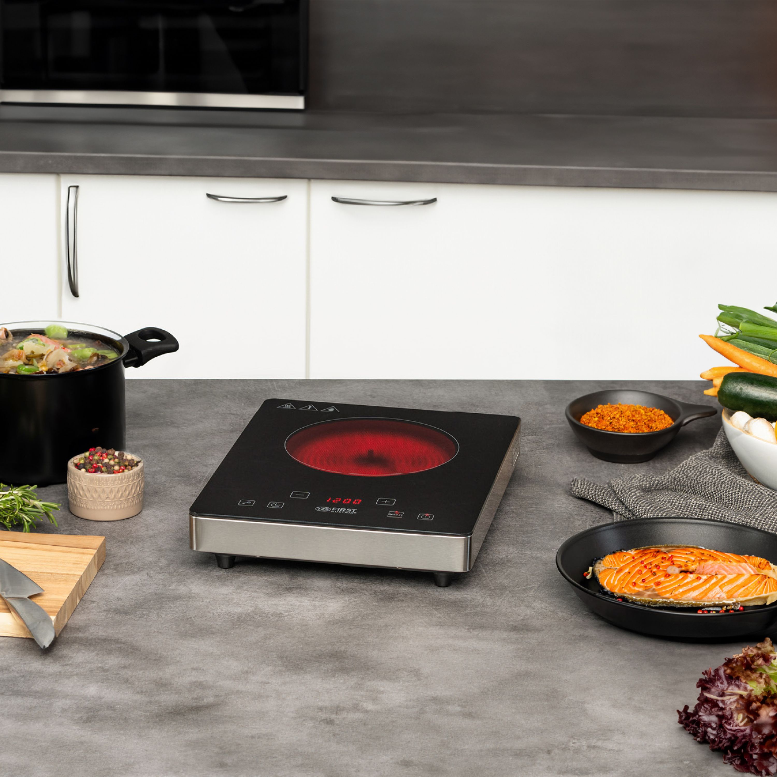 Infrared Single Hotplate 2000 W, Touch Display, Timer
