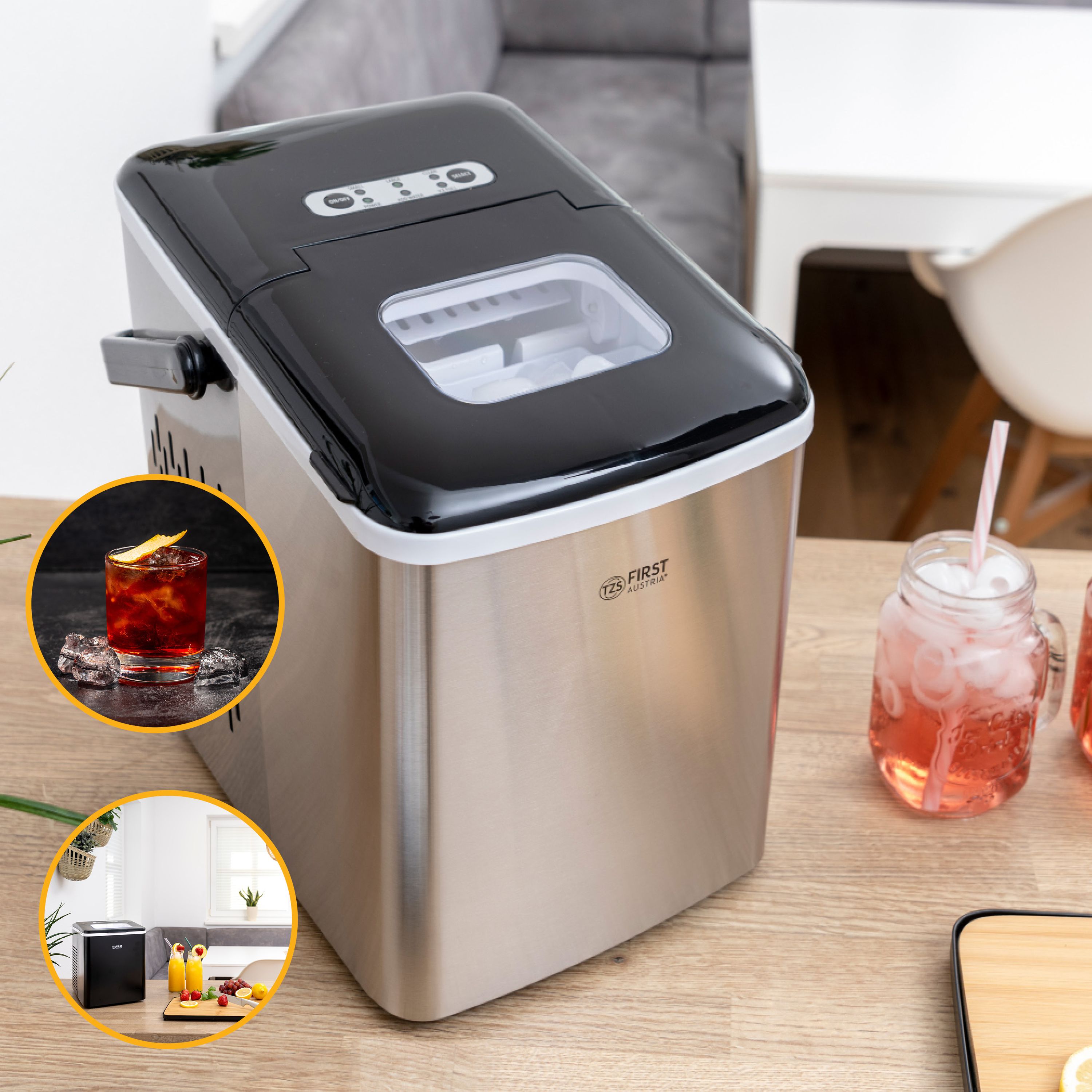 Ice Cube Maker 1.8 L, Stainless Steel, 12 kg/24h