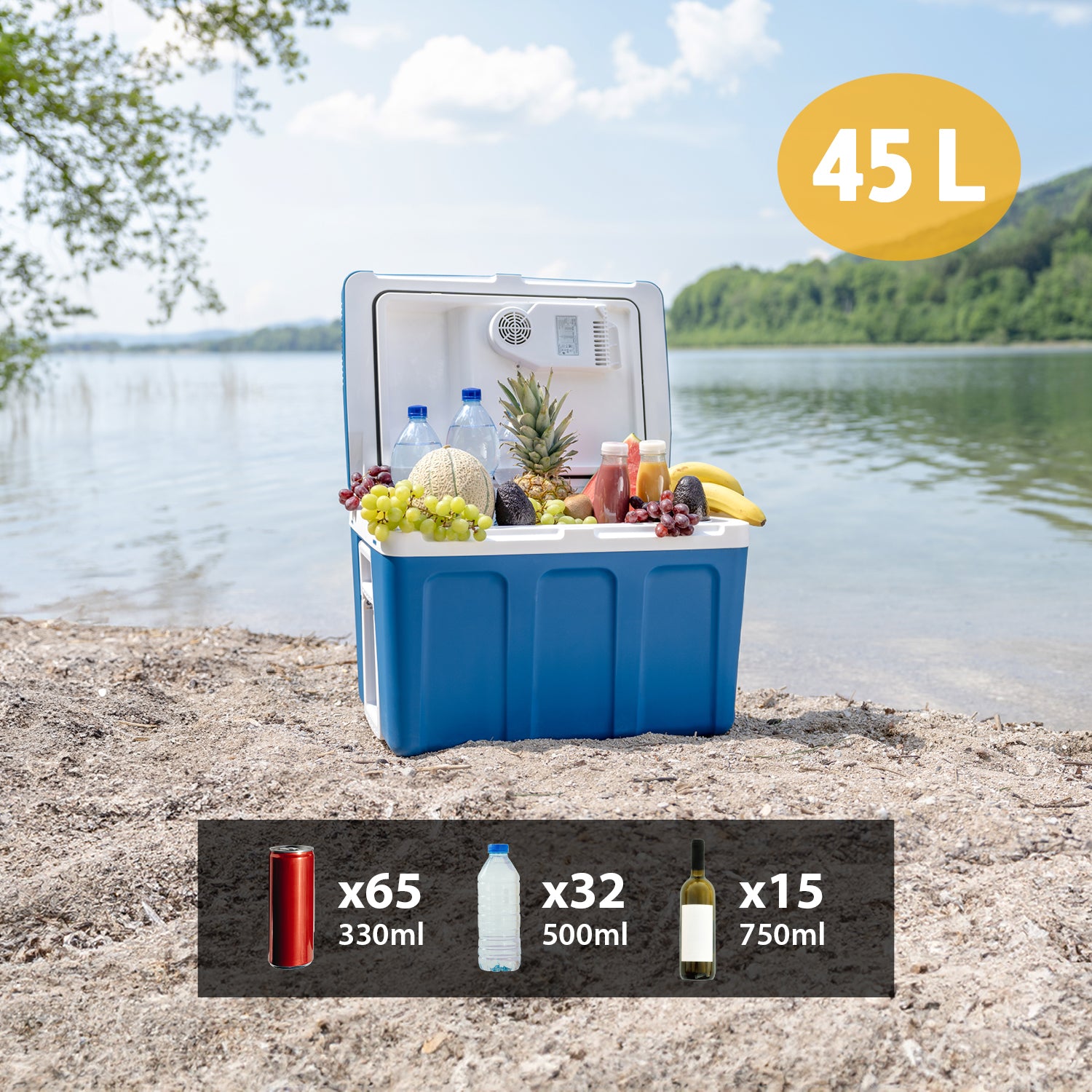 Elektrische Kühlbox 45L mit Trolley – Kühl- & Warmhaltebox