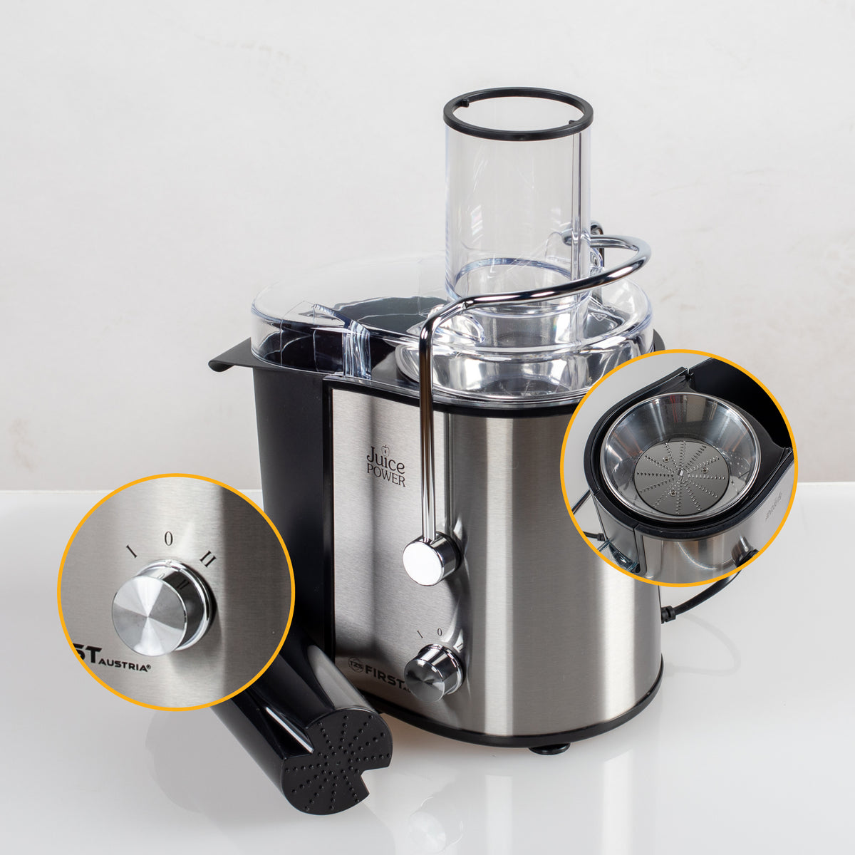 Juicer 800 W, XXL Feed Chute 75 mm, Stainless Steel