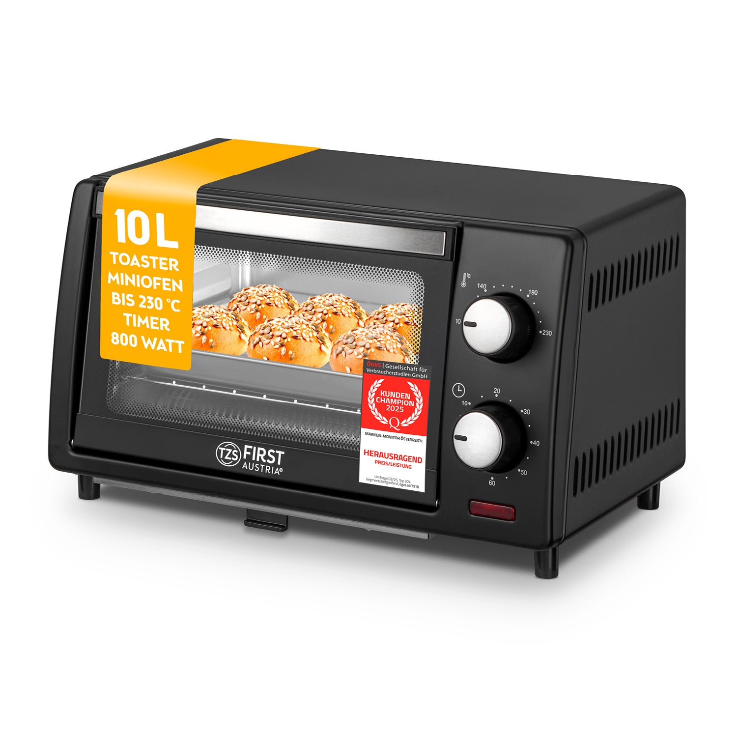 Mini-Backofen 10L, energieeffizient, kompakt