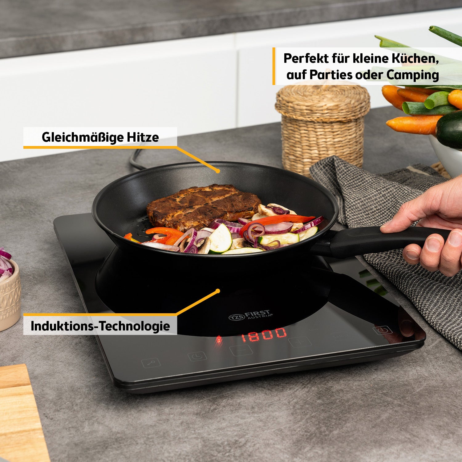Induction Hotplate 2000 W, Touch Control, with Timer