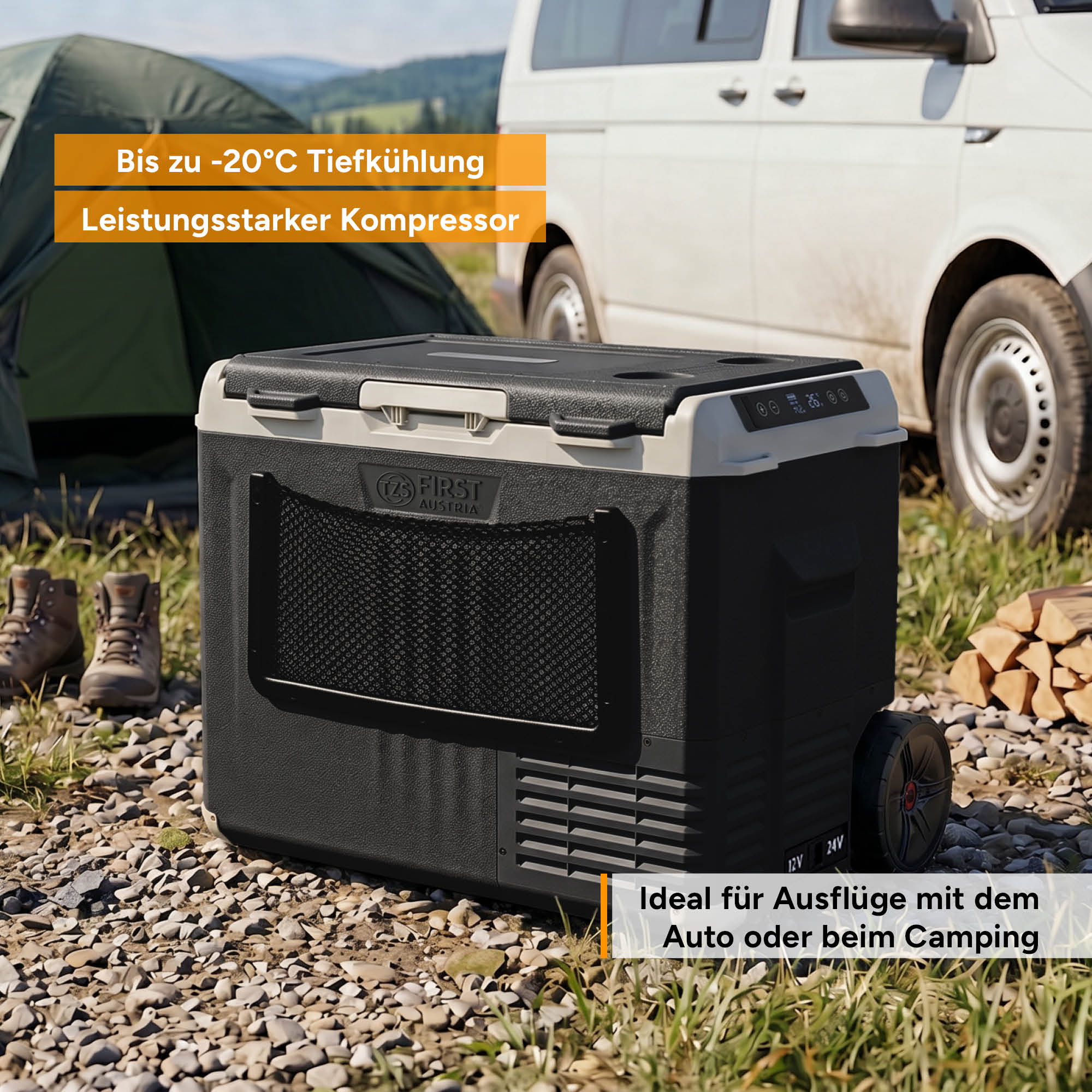 Kompressor-Kühlbox 40L, mit App-Steuerung, Trolleyfunktion