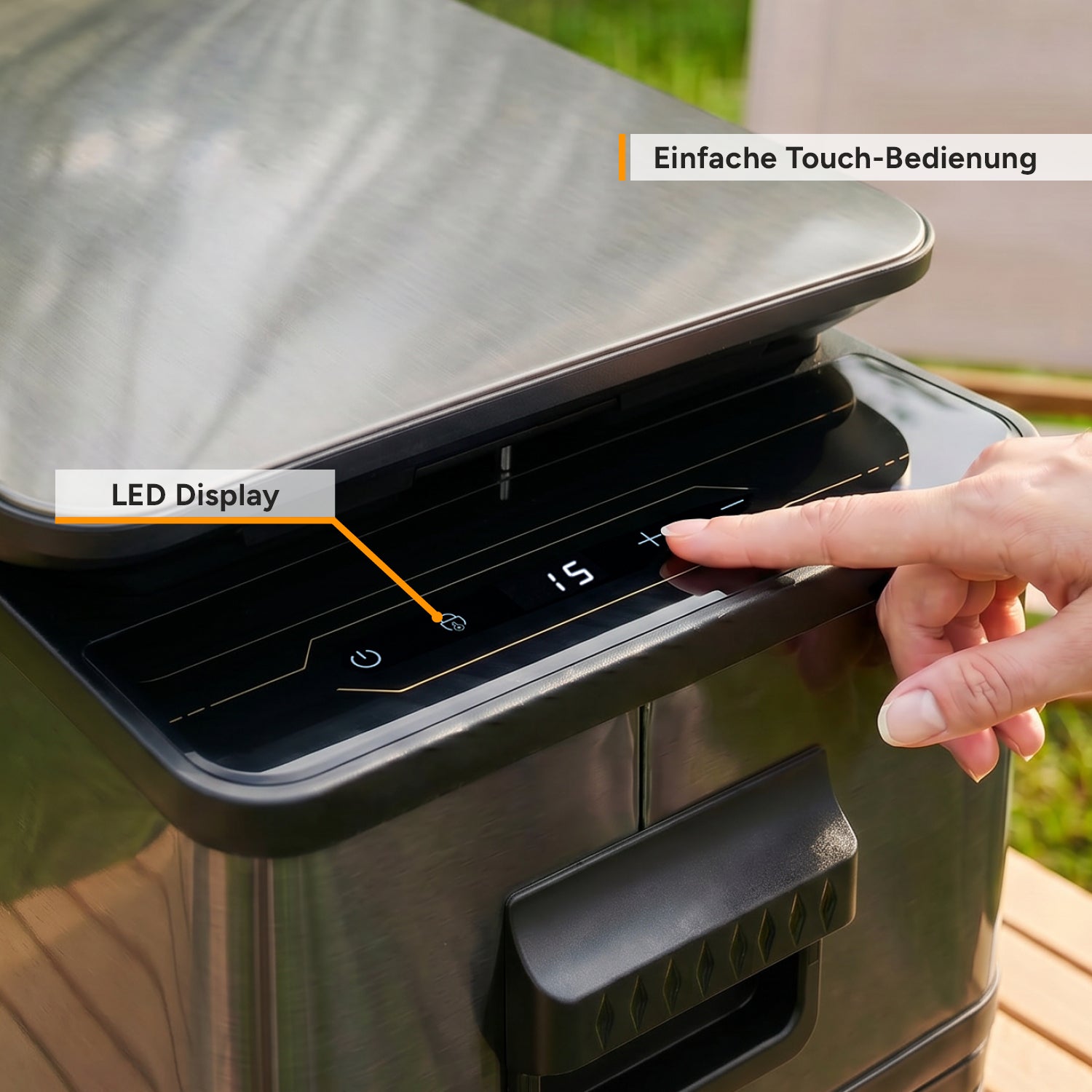 Kompressor-Kühlbox 27L, bis -20 °C, Dark Steel Anti-Fingerprint