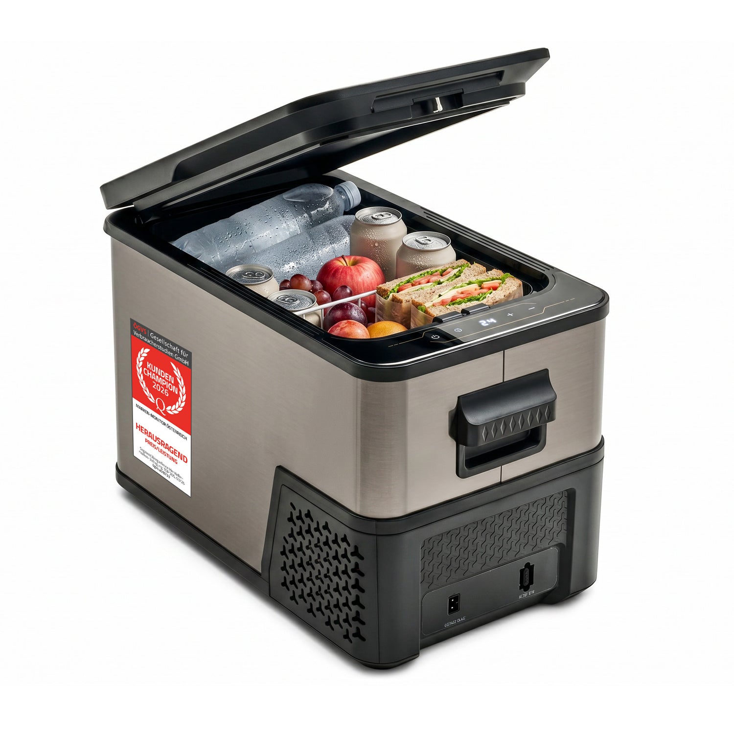 Kompressor-Kühlbox 27L, bis -20 °C, Dark Steel Anti-Fingerprint