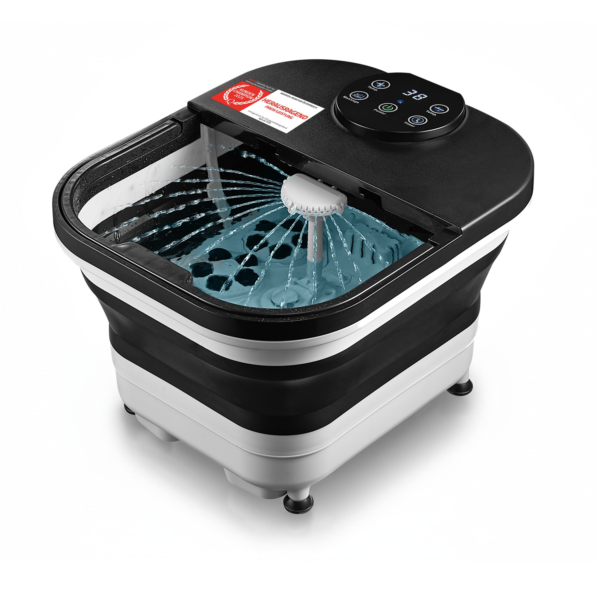 Foot Spa 500 W, Foldable, 6 Motorised Massage Rollers, Infrared Light