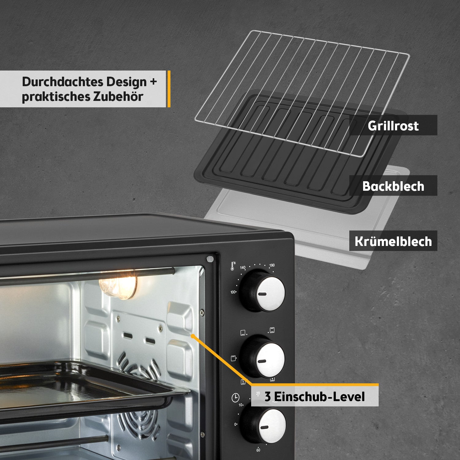 Mini Oven 20 L, with Convection, Space-Saving