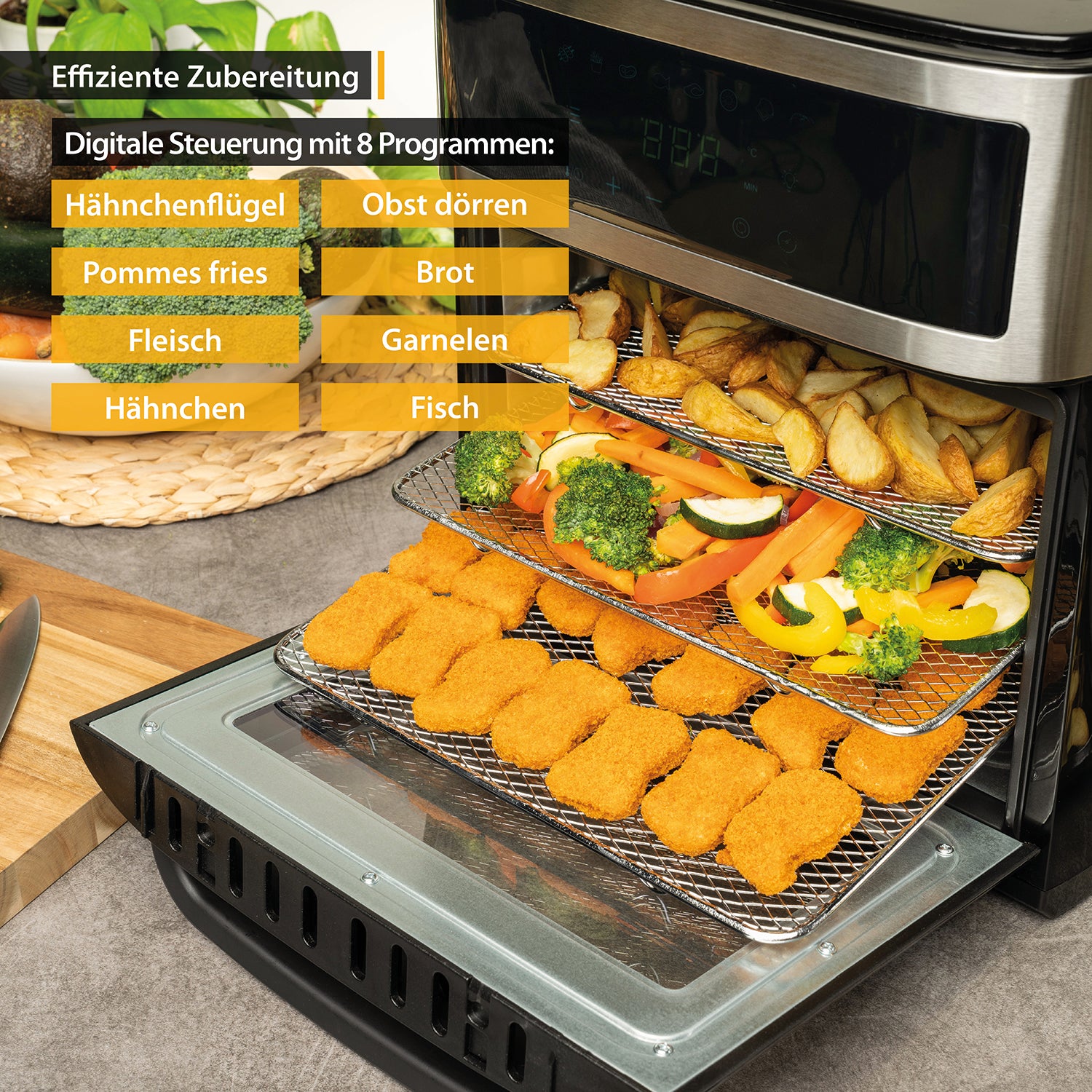 Air Fryer Oven 13 L, 8 Programs, with Rotisserie Spit