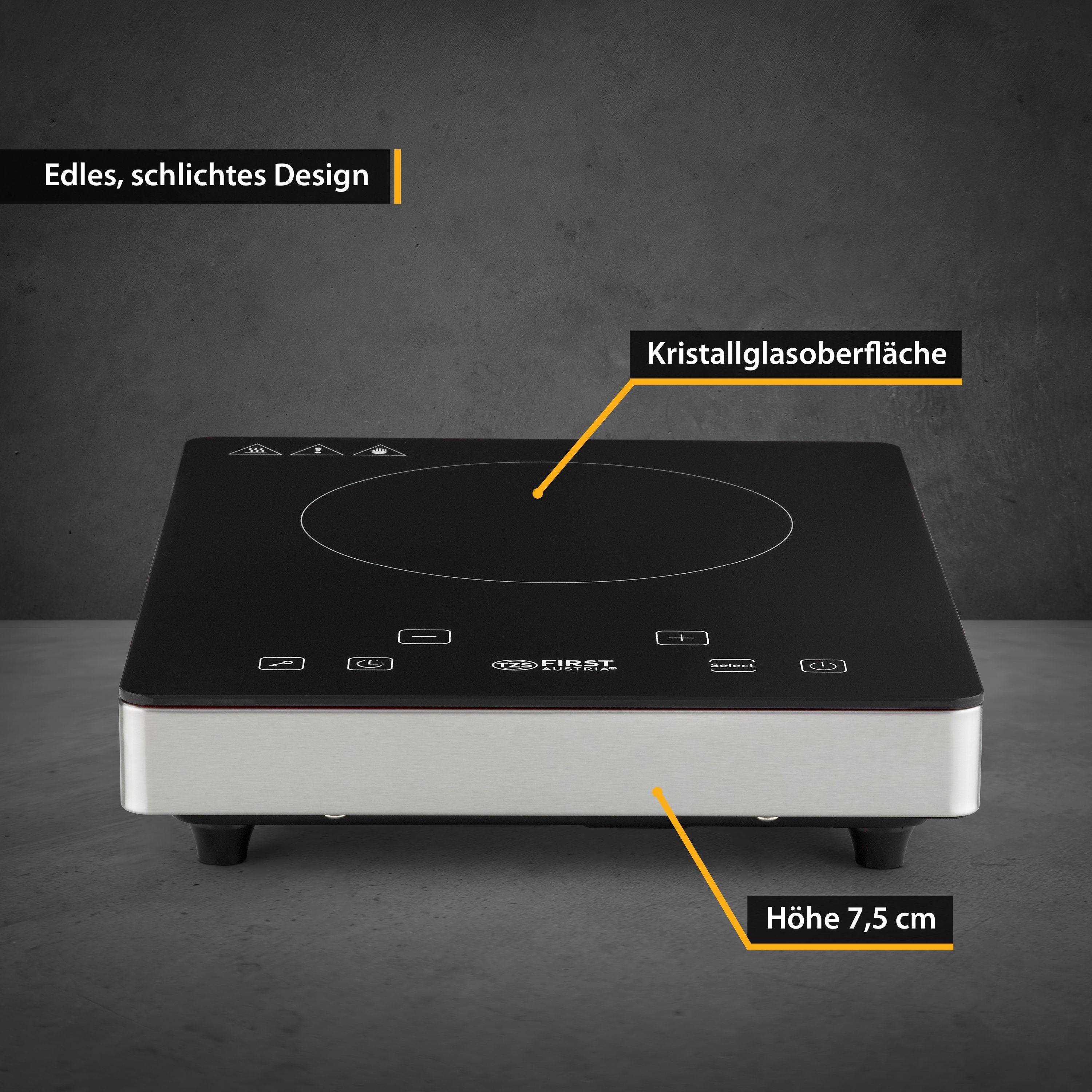 Infrared Single Hotplate 2000 W, Touch Display, Timer