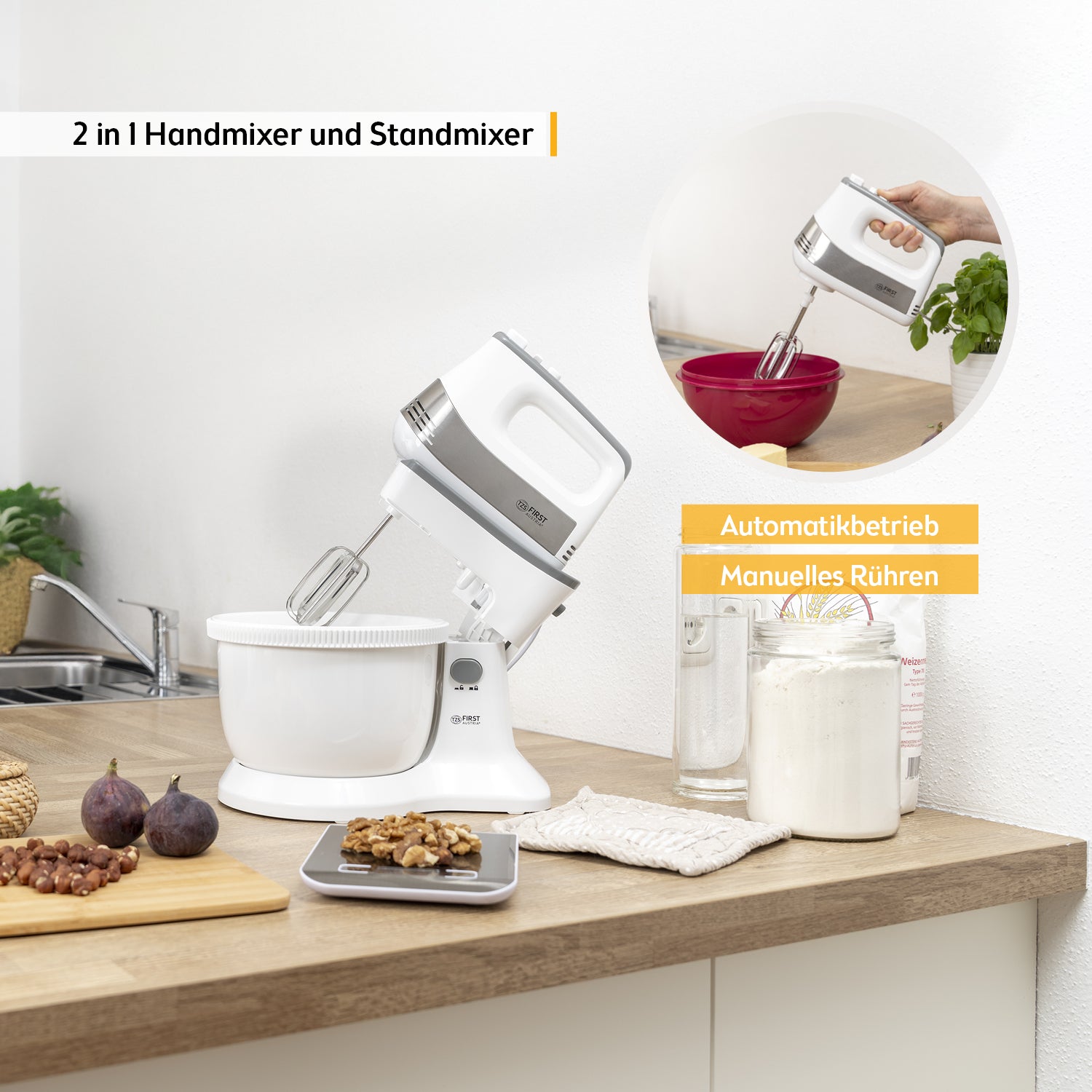 Kitchen and Dough Mixer with Bowl 3.5 L, 500 W