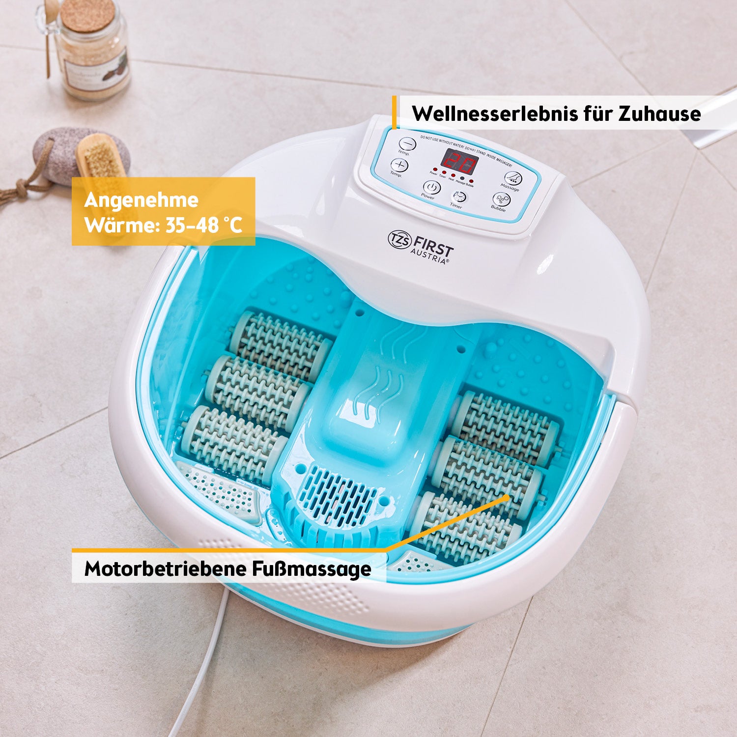 Professional foot spa, vibration massage, bubble function