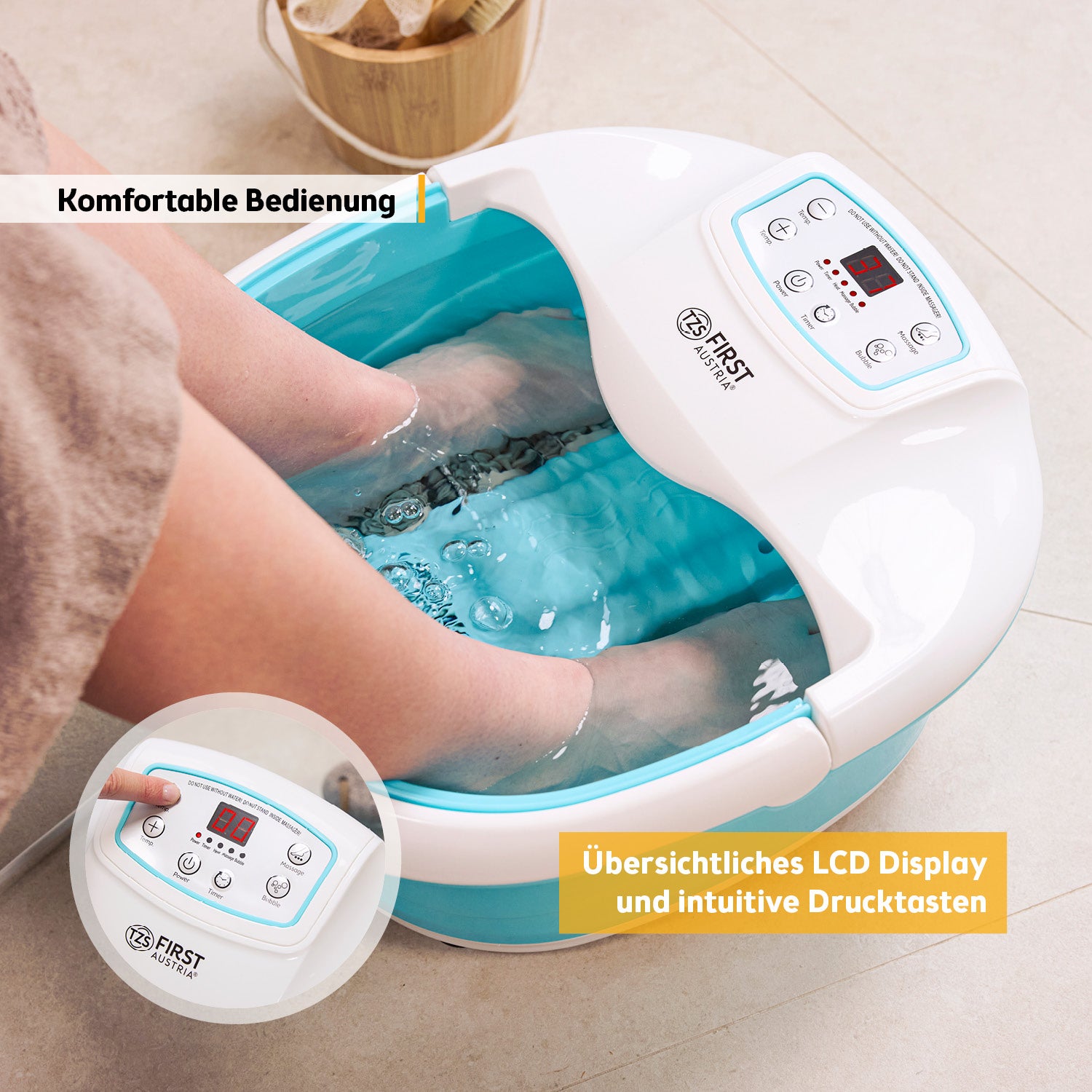 Professional foot spa, vibration massage, bubble function