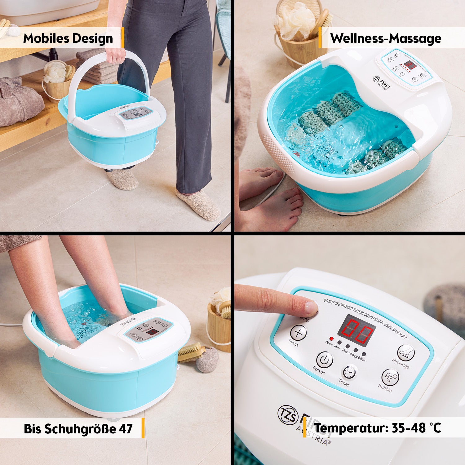 Professional foot spa, vibration massage, bubble function