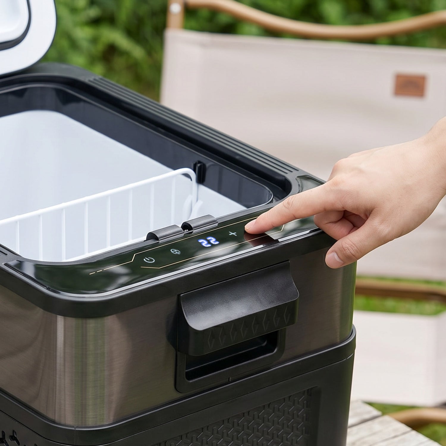 Kompressor-Kühlbox 21L, Dark Steel, Anti-Fingerprint