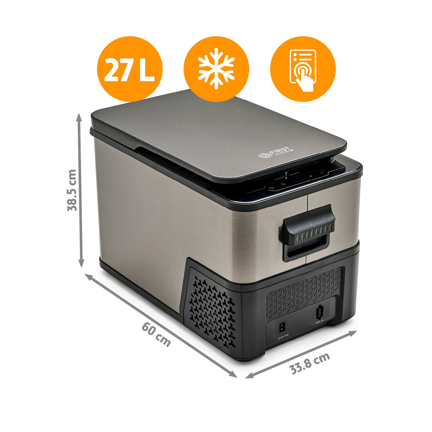 Kompressor-Kühlbox 27L, bis -20 °C, Dark Steel Anti-Fingerprint