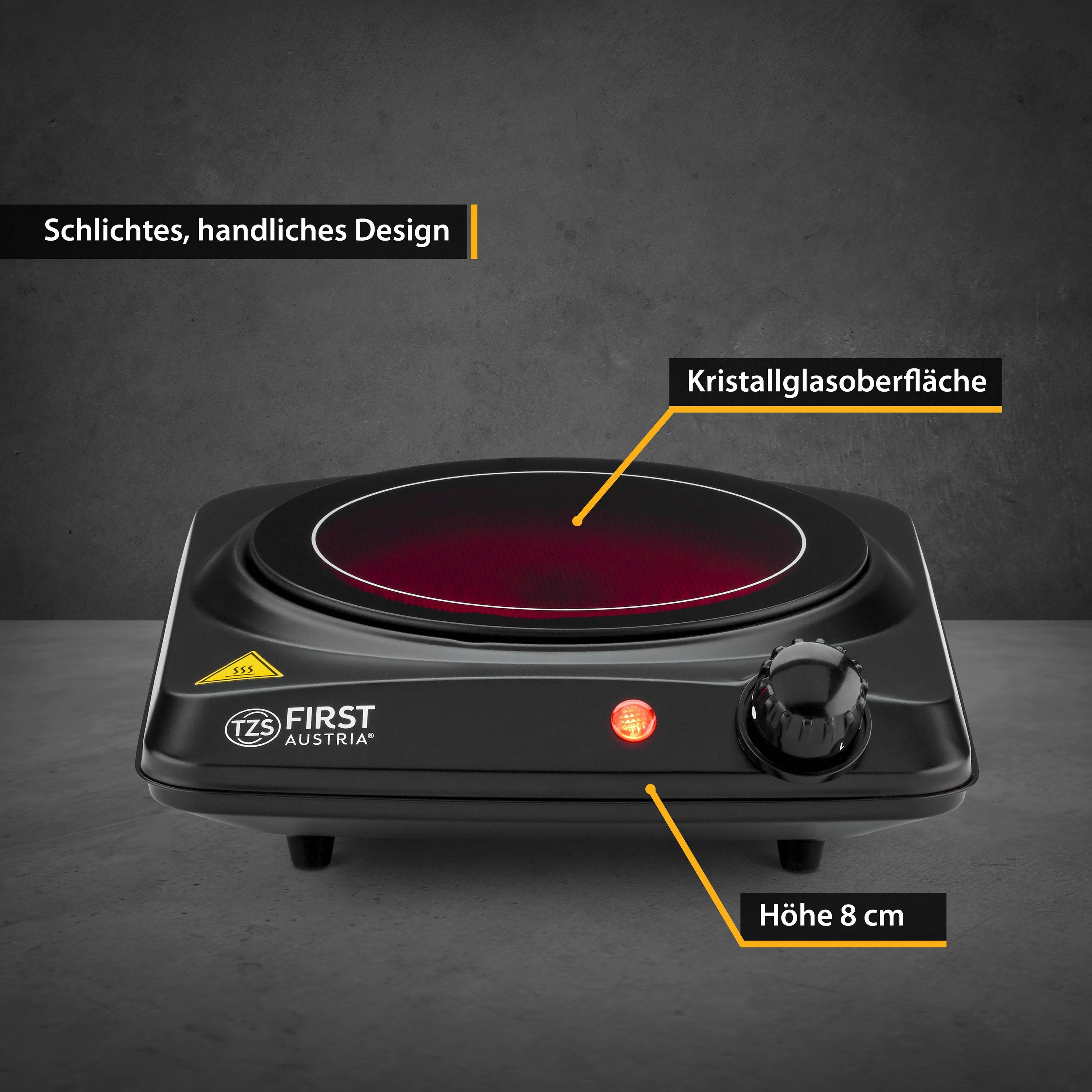 Infrared Hotplate 1200 W, Glass Ceramic, Stepless Thermostat