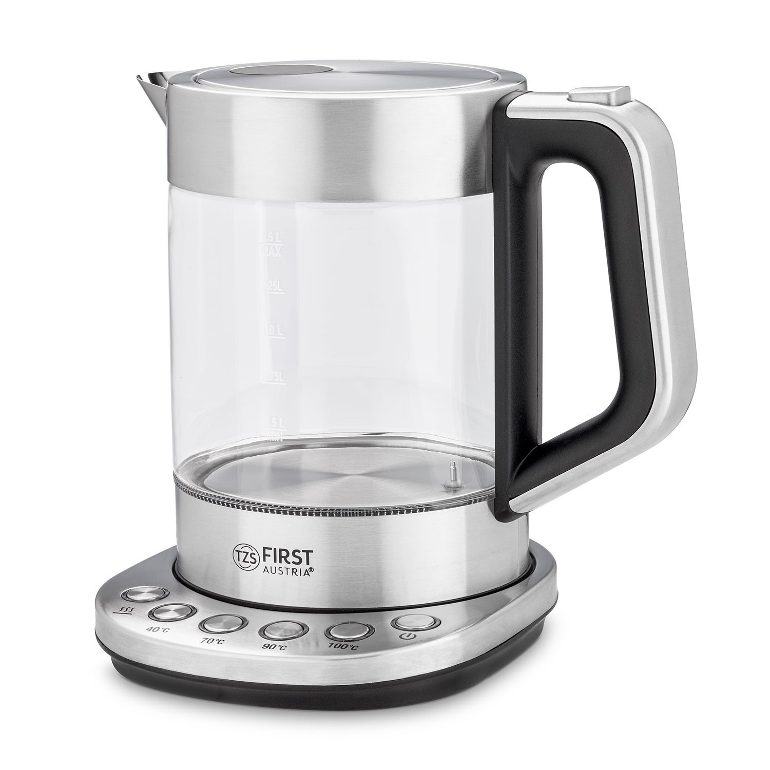 Wasserkocher 1,7 L Glas, 4 Temperaturstufen, Warmhaltefunktion