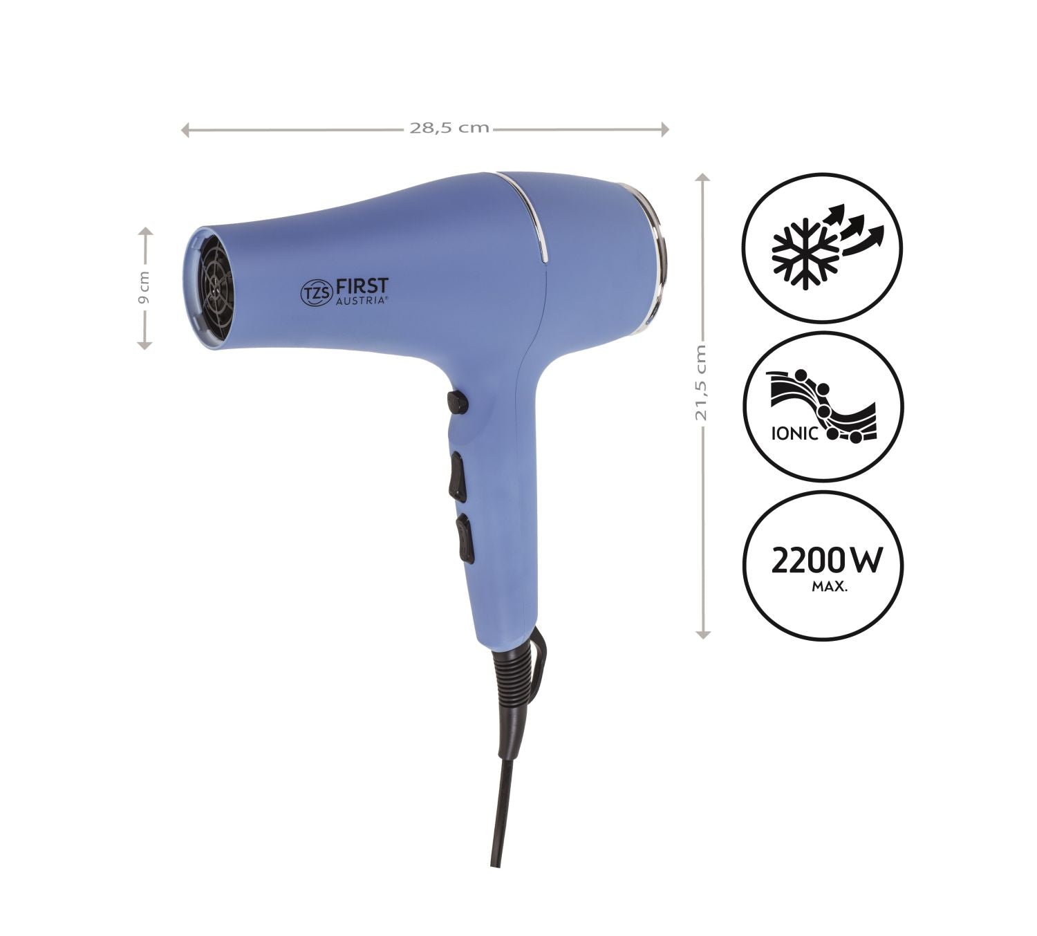 Haartrockner 2200 W, Ionen-Technologie, mit Diffusor