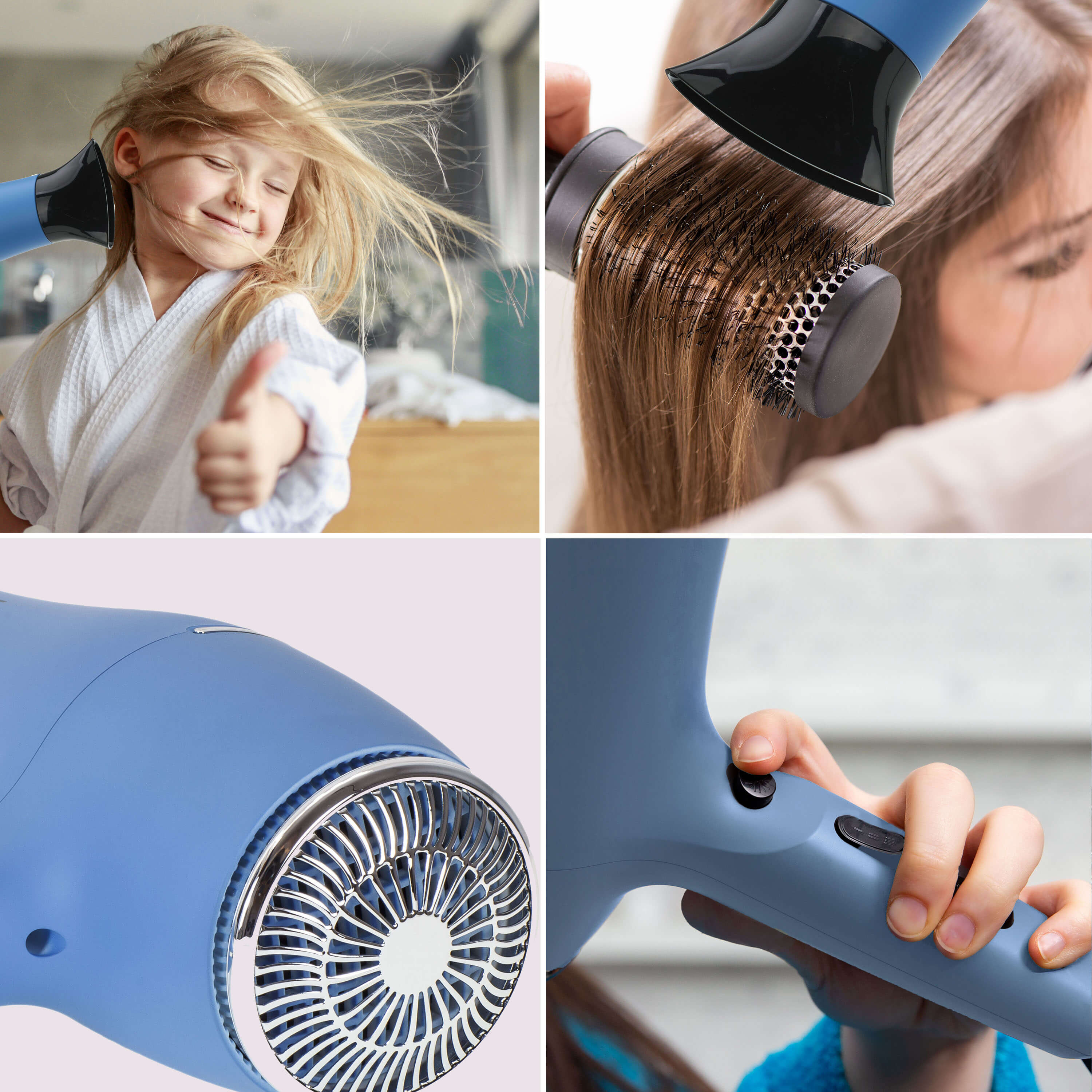 Haartrockner 2200 W, Ionen-Technologie, mit Diffusor