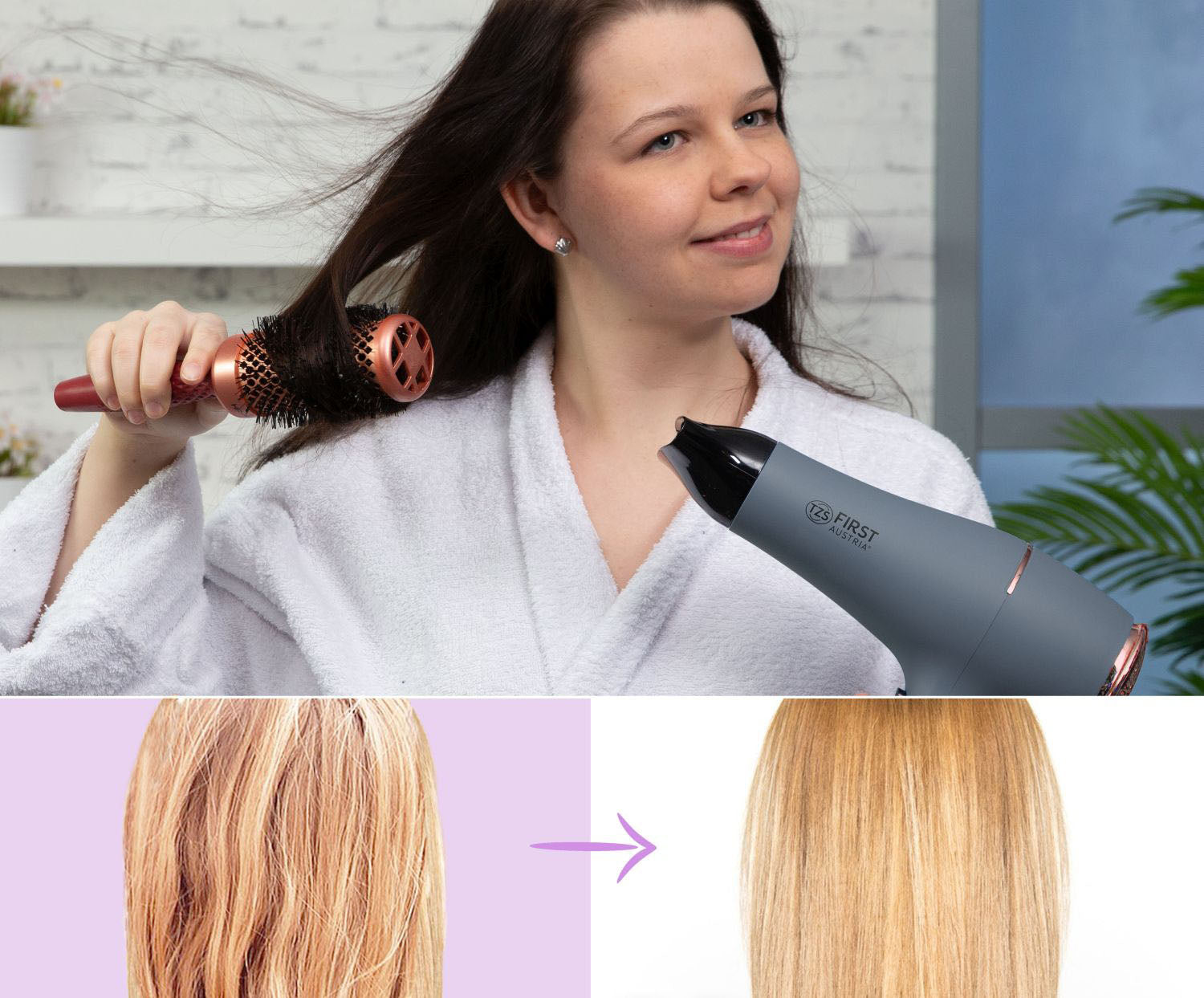 Hair Dryer 2200 W, Ionic Technology, with Diffuser