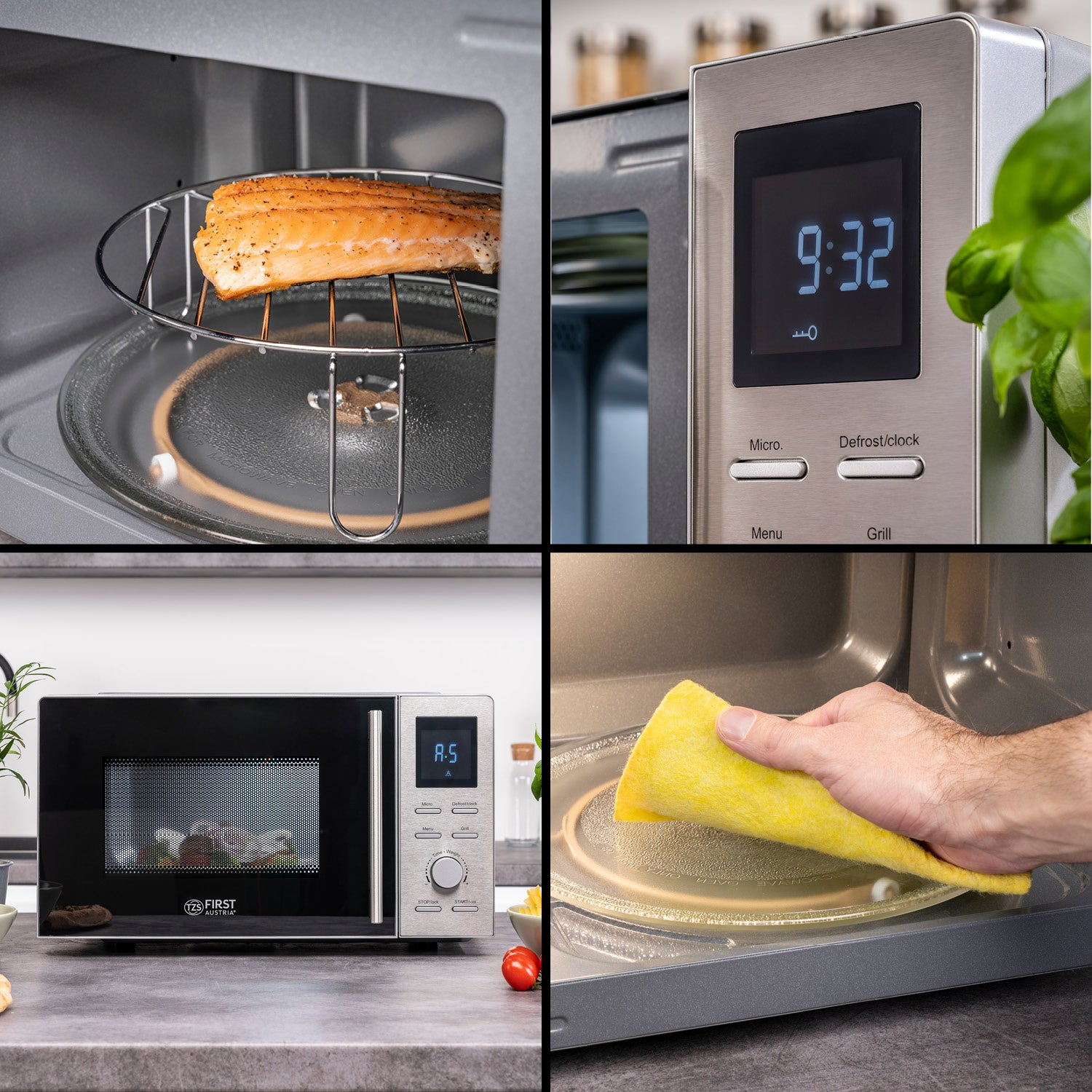 Forno a Microonde 20L, con Funzione Grill e Struttura in Acciaio Inox