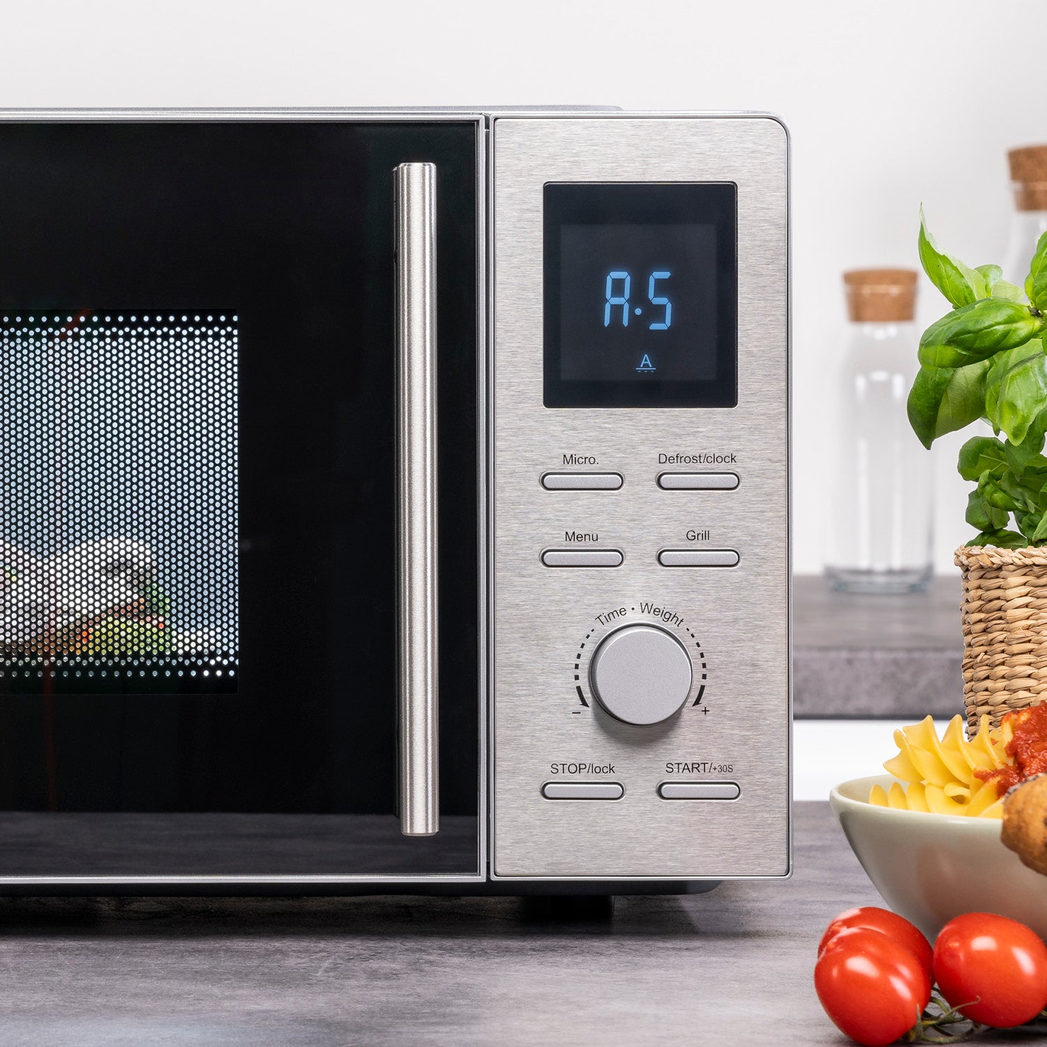Forno a Microonde 20L, con Funzione Grill e Struttura in Acciaio Inox
