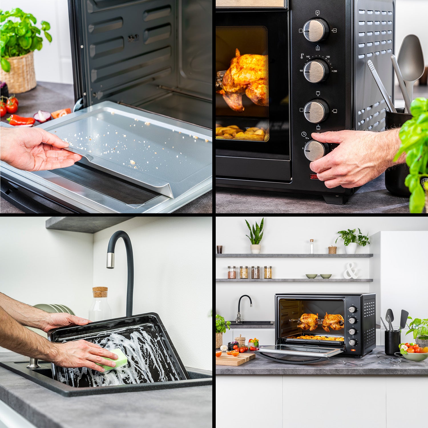 Mini-Backofen 60L, mit Umluft, Drehspieß