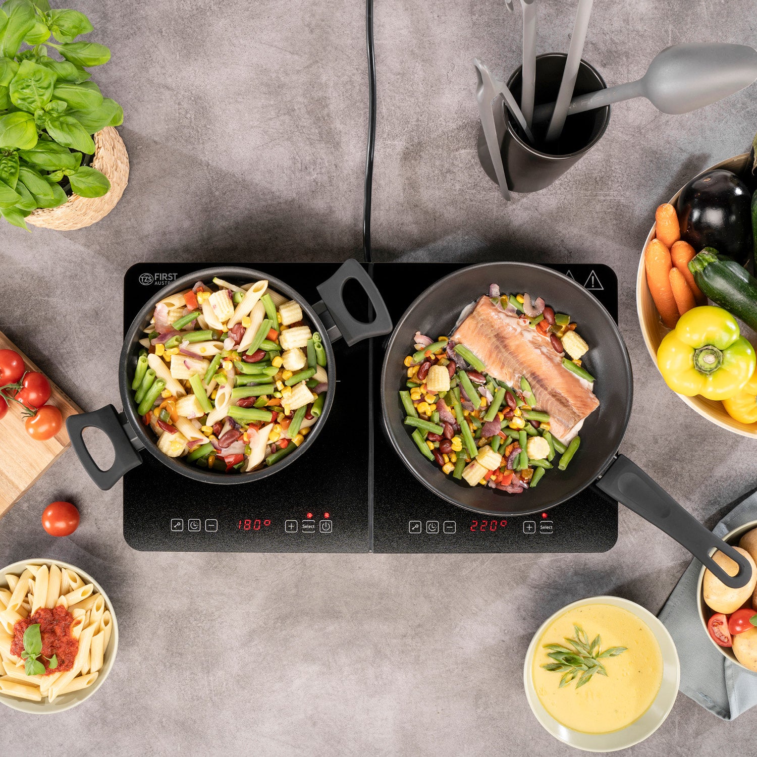Double Induction Hotplate 3500 W, Touch Control, with Timer
