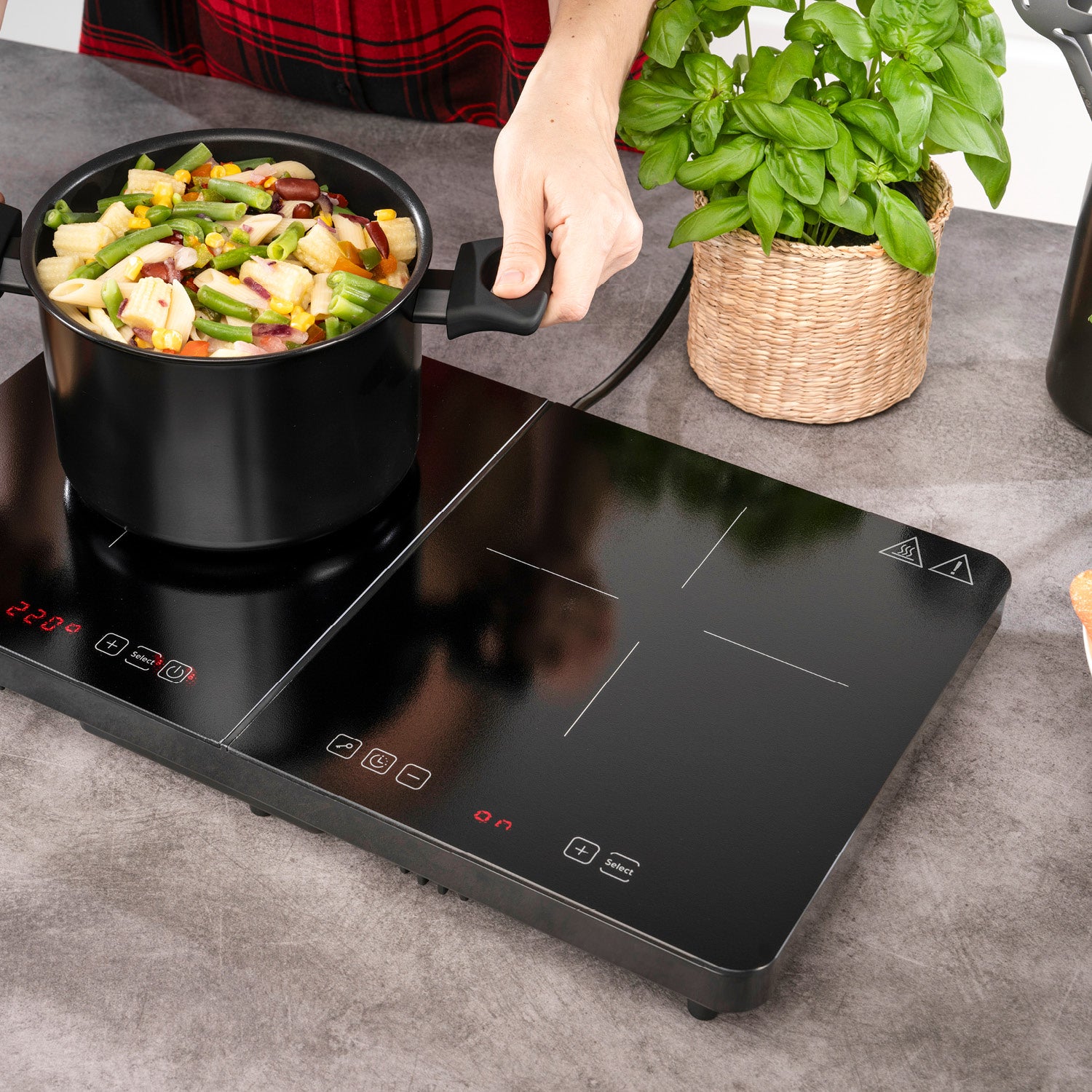 Double Induction Hotplate 3500 W, Touch Control, with Timer