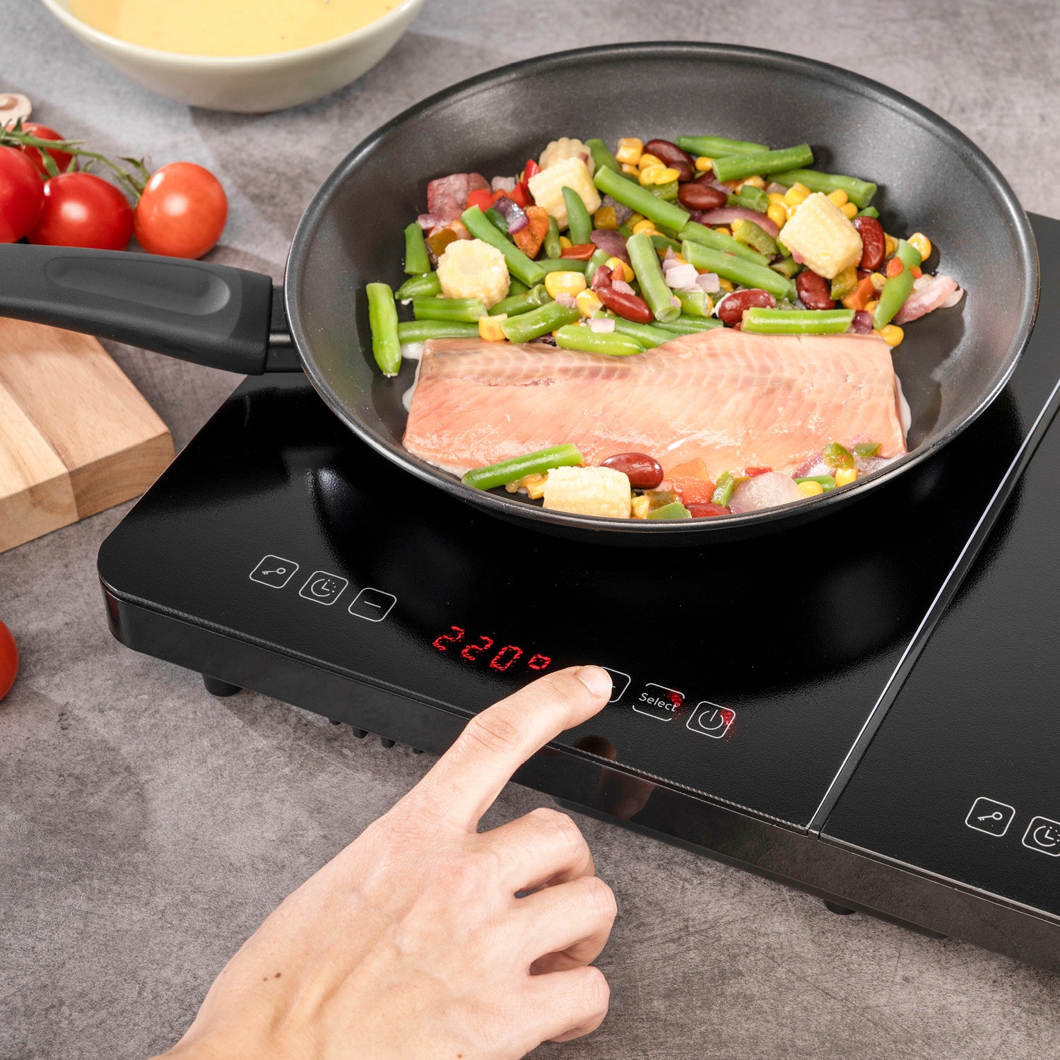 Double Induction Hotplate 3500 W, Touch Control, with Timer