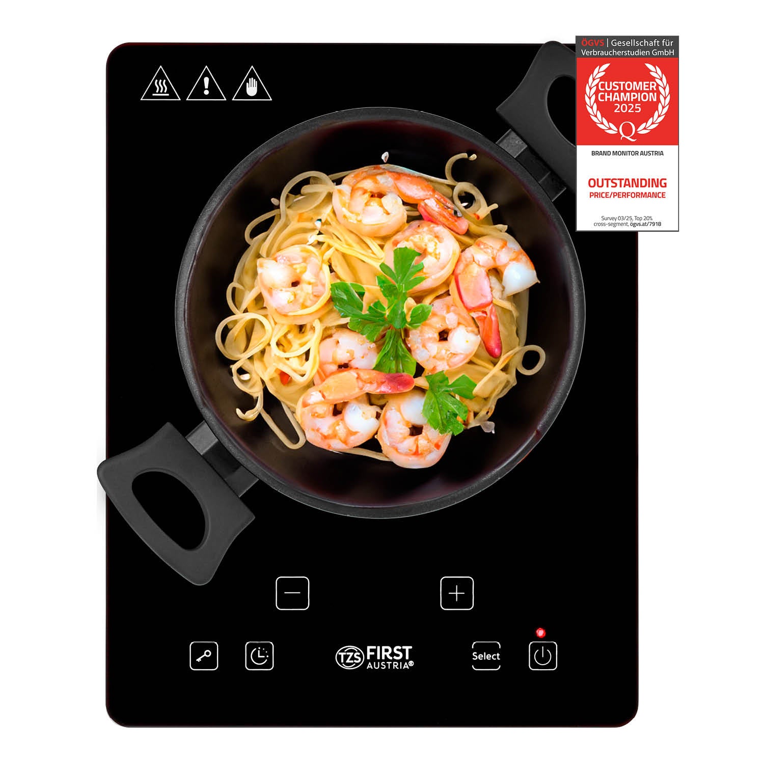 Infrared Single Hotplate 2000 W, Touch Display, Timer