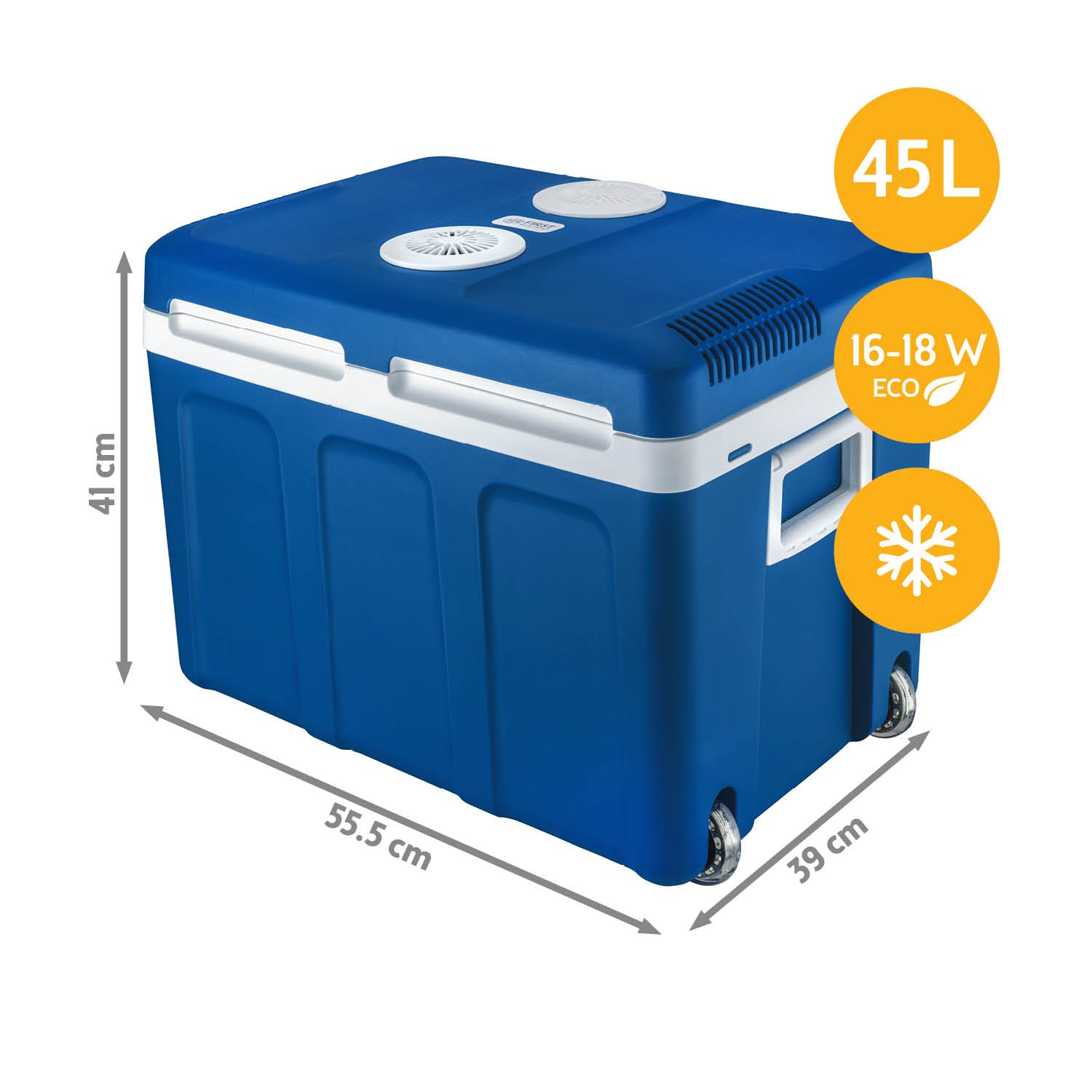 Elektrische Kühlbox 45L mit Trolley – Kühl- & Warmhaltebox