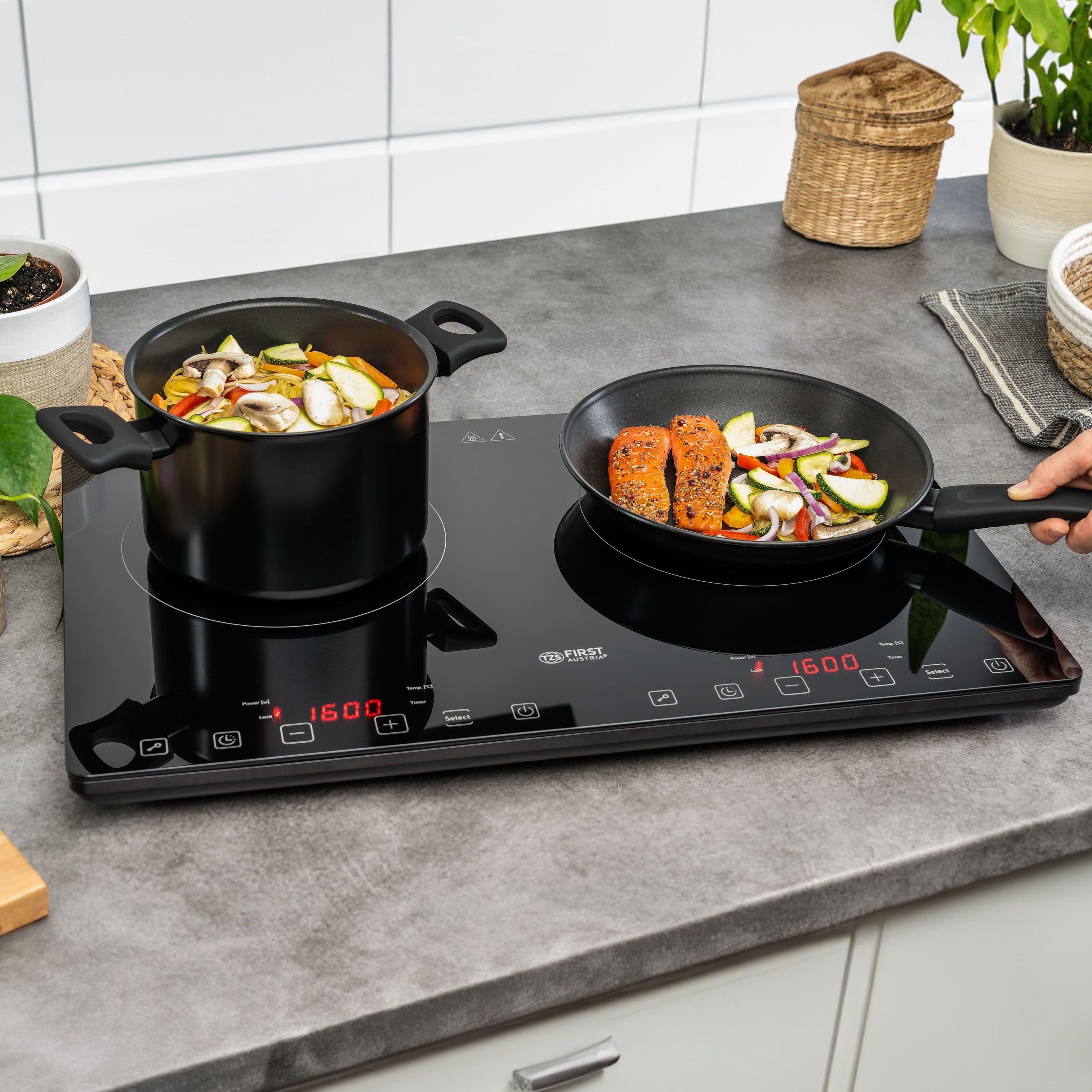 Double Induction Hotplate 3400 W, Touch Control, with Timer