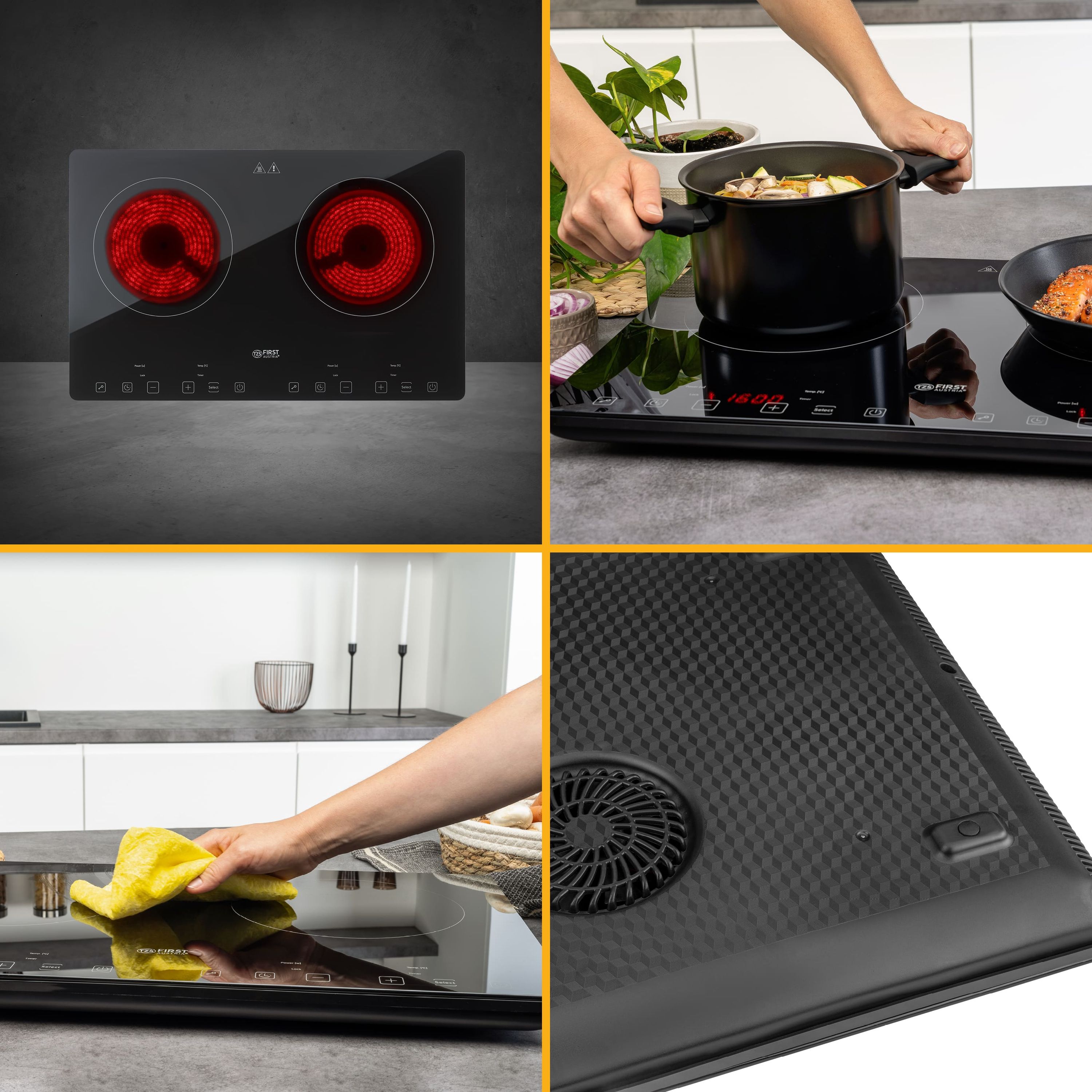 Double Induction Hotplate 3400 W, Touch Control, with Timer
