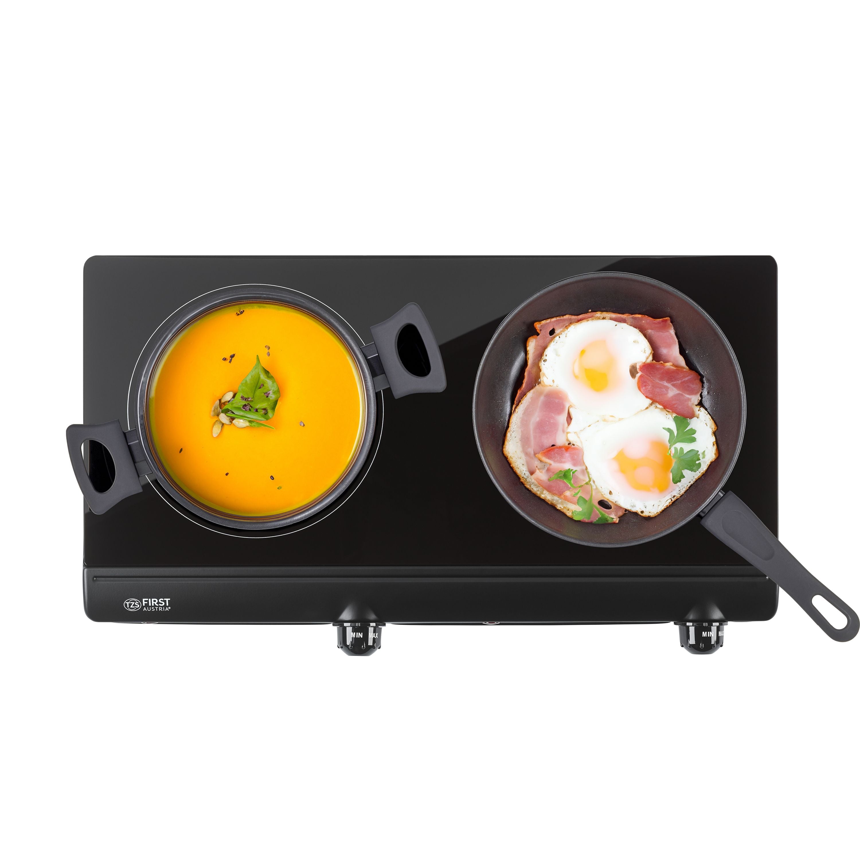 Double Infrared Hotplate 2500 W, 2 Glass Ceramic Zones, Stepless Thermostat