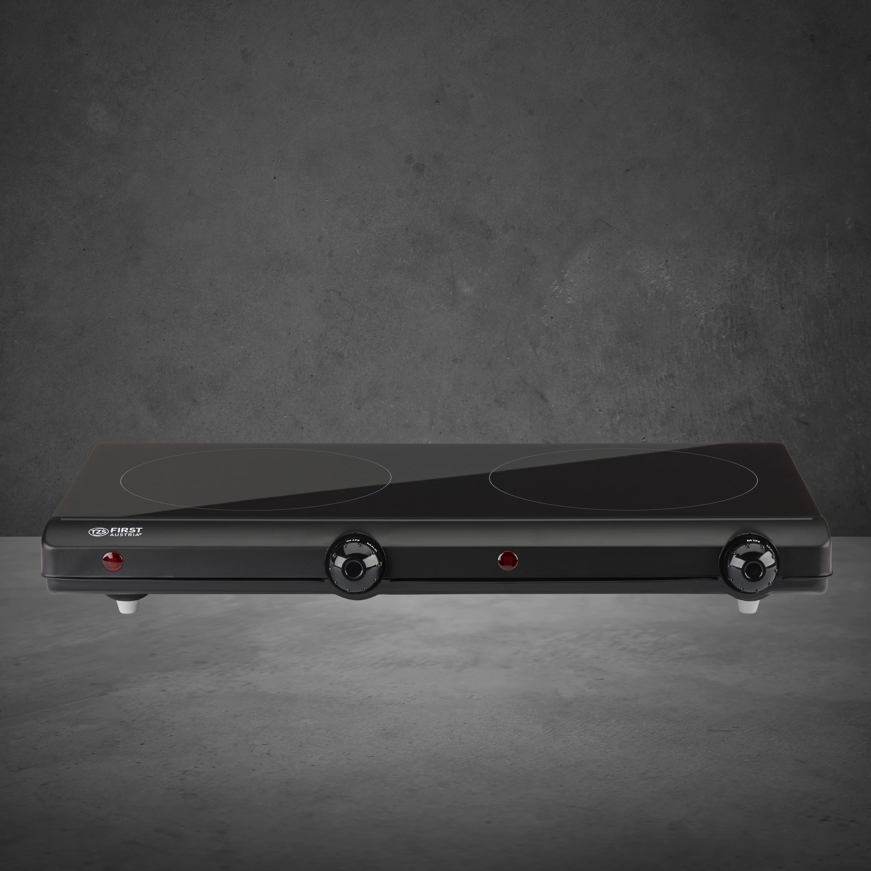 Double Infrared Hotplate 2500 W, 2 Glass Ceramic Zones, Stepless Thermostat