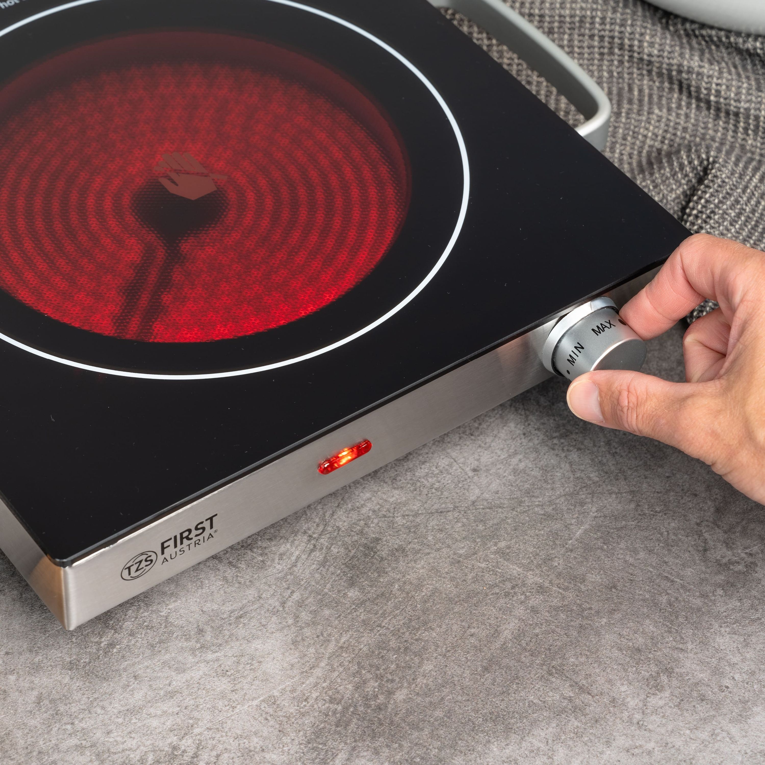 Infrared Single Hotplate 2000 W, Glass Ceramic, Silver/Black