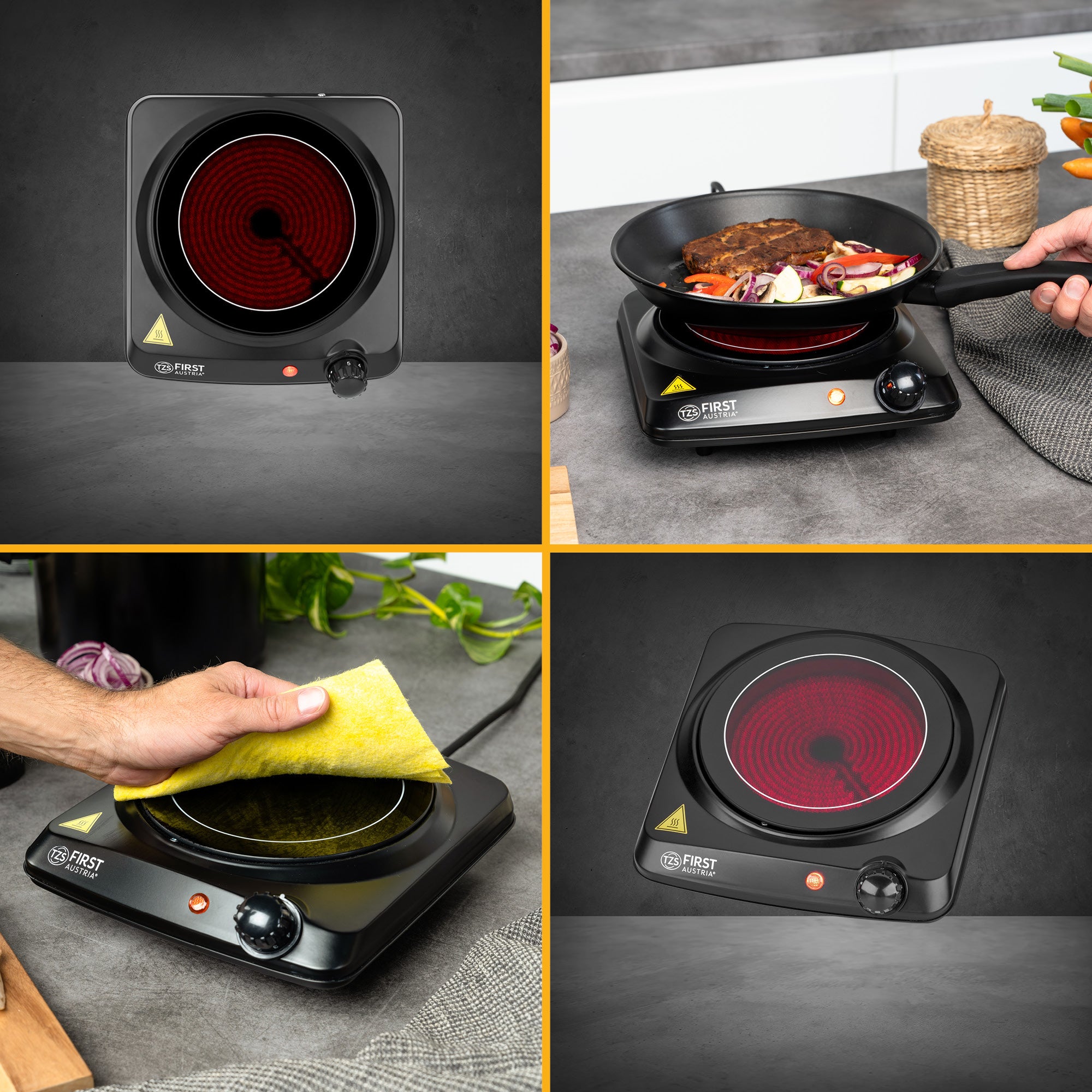 Infrared Hotplate 1200 W, Glass Ceramic, Stepless Thermostat