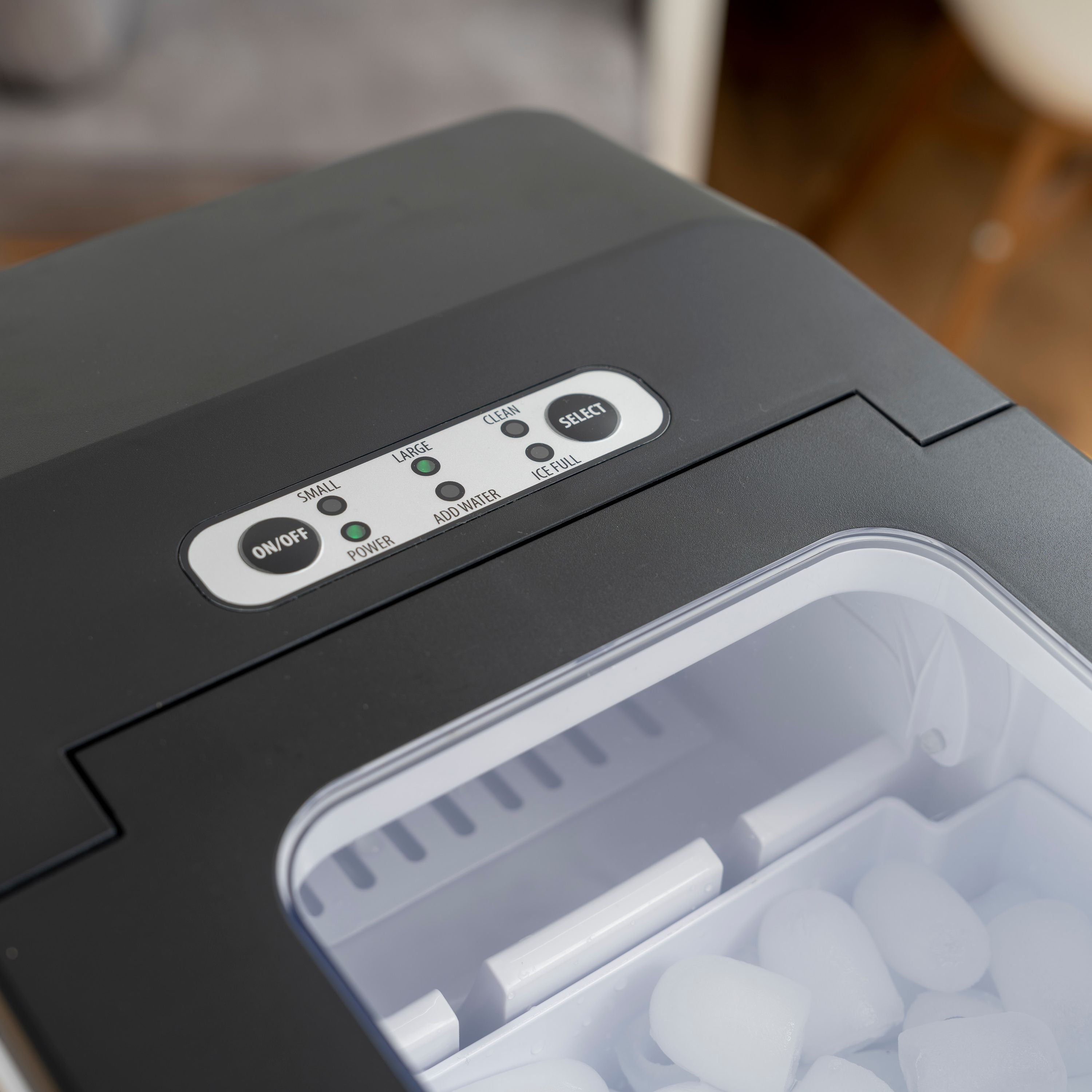 Ice Cube Machine 1.8 L – 12 kg/Day, 2 Sizes, Fast & Quiet, LED Display, Black