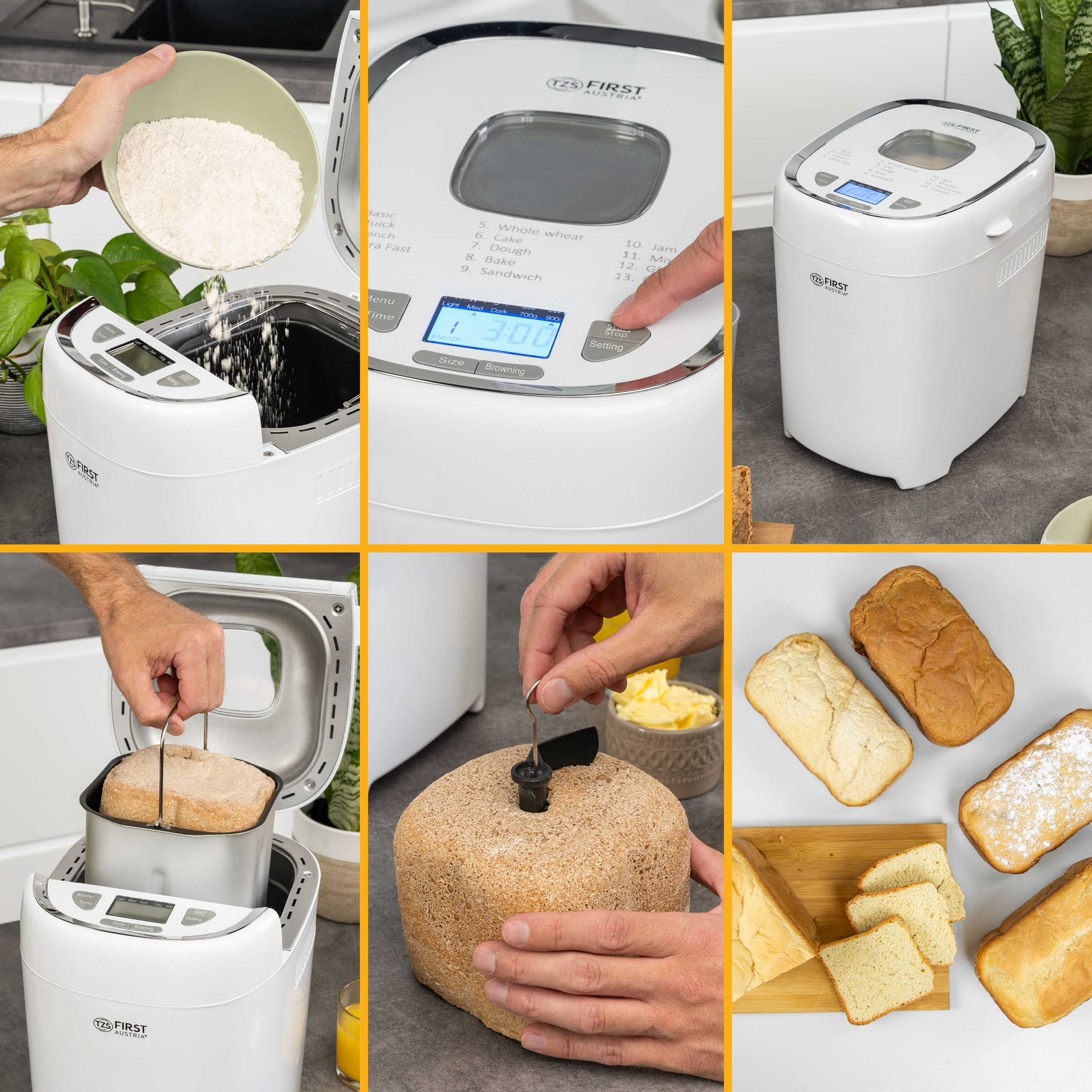 Bread Maker 900g, 13 Programs, Non-Stick Coating