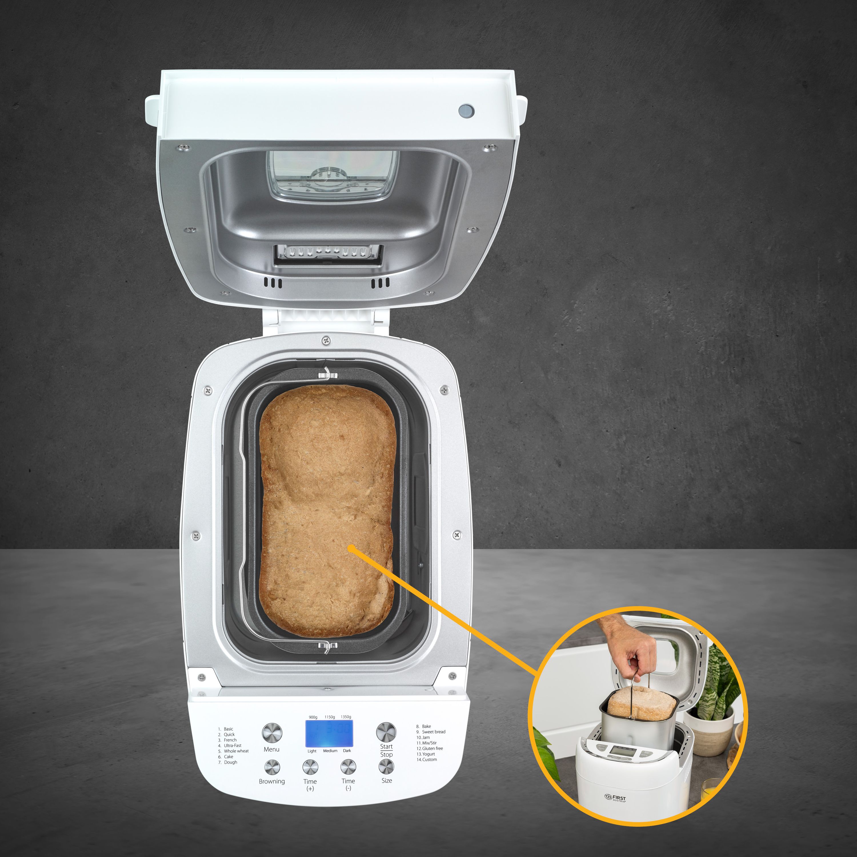 Bread Maker 900–1350 g, 14 Programs, Ingredient Dispenser