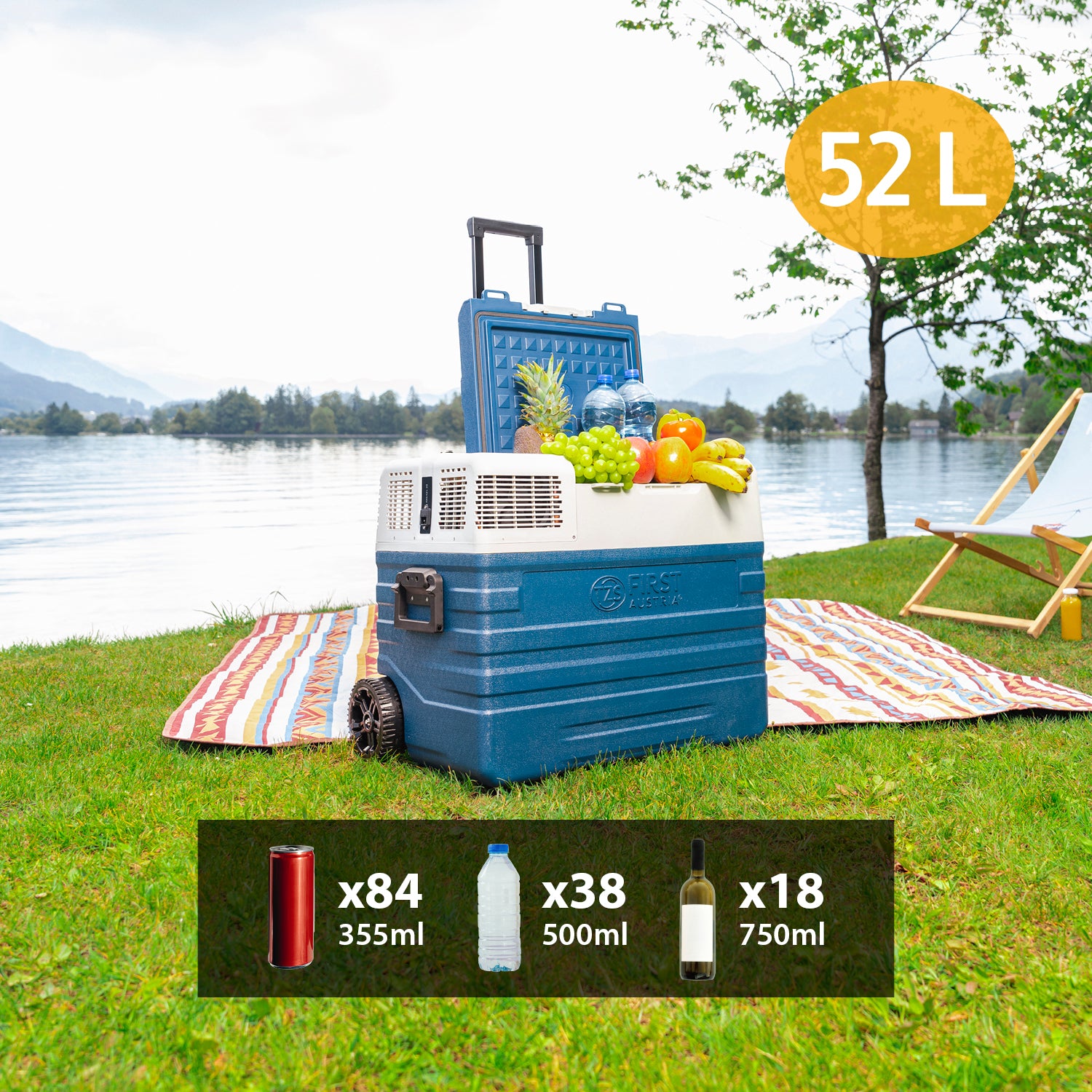 Kompressor-Kühlbox 52L, mit App-Steuerung, Trolley-Funktion