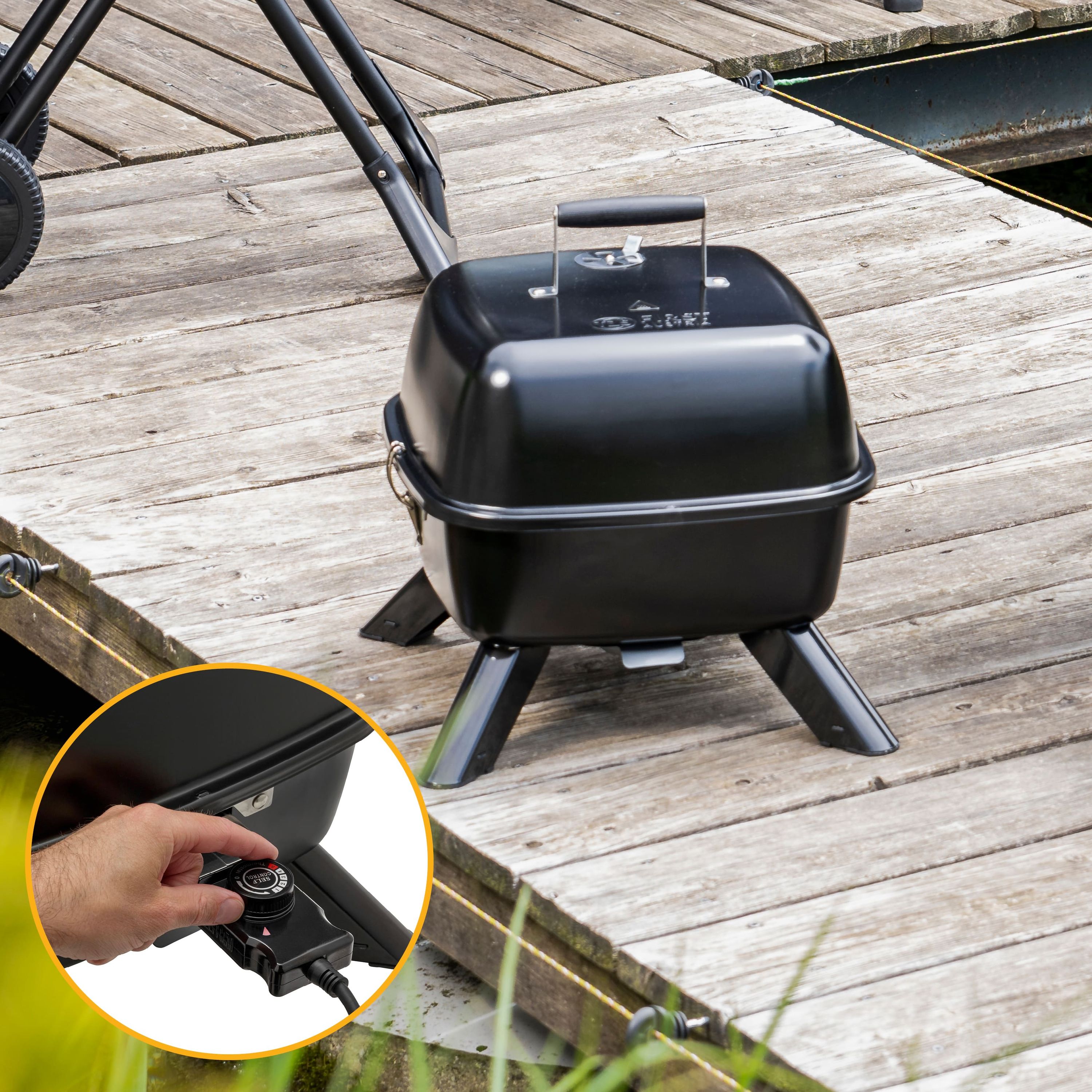 Standgrill, 2200W, mit Windschutz & Ablage