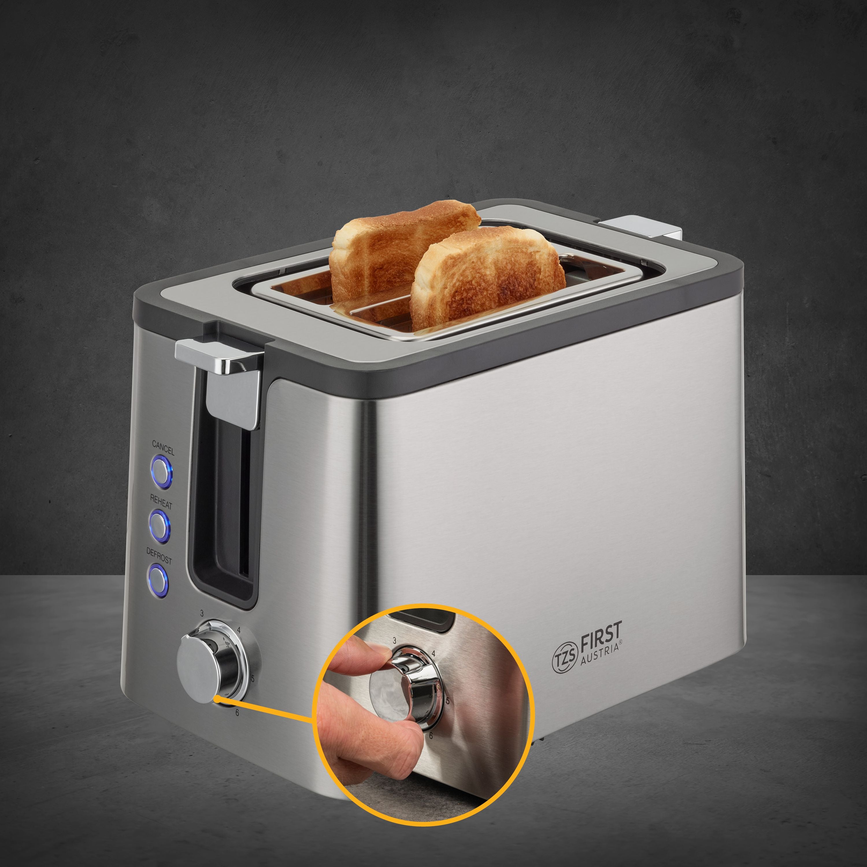 Tostapane 2 Fette, Acciaio Inox, con Scaldabrioche